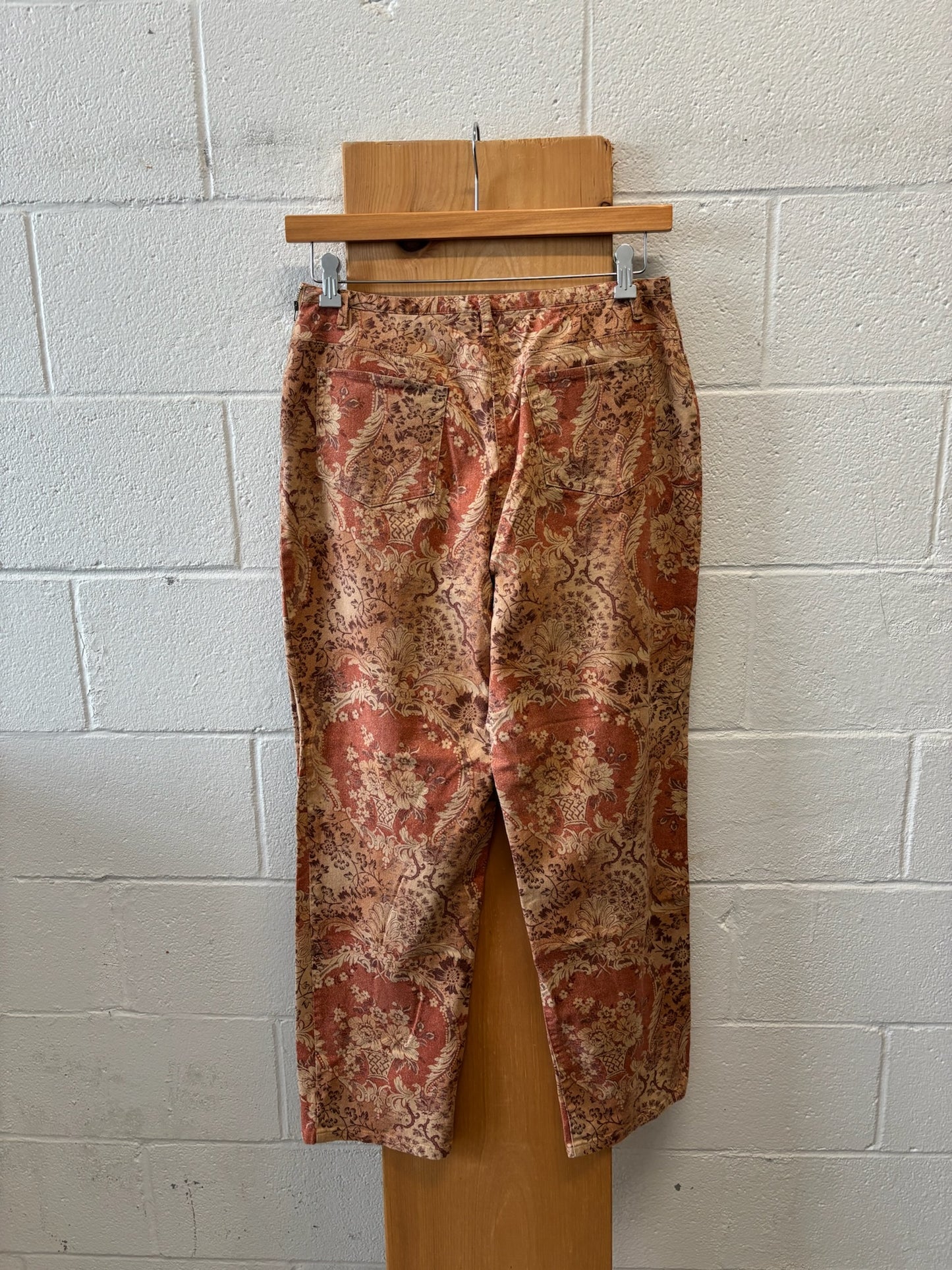 Vtg Orange Printed Pants : 12