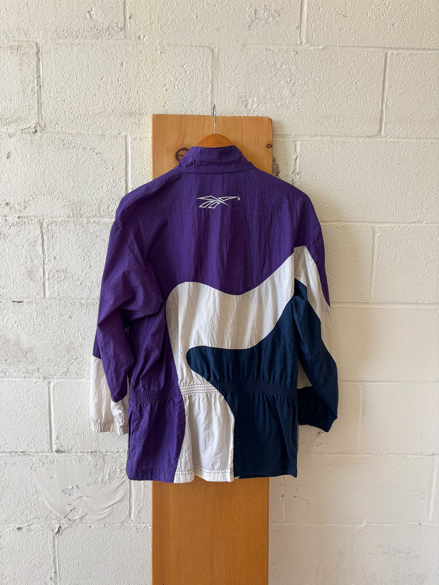 Vtg Purple Color Block Reebok Windbreaker : XL