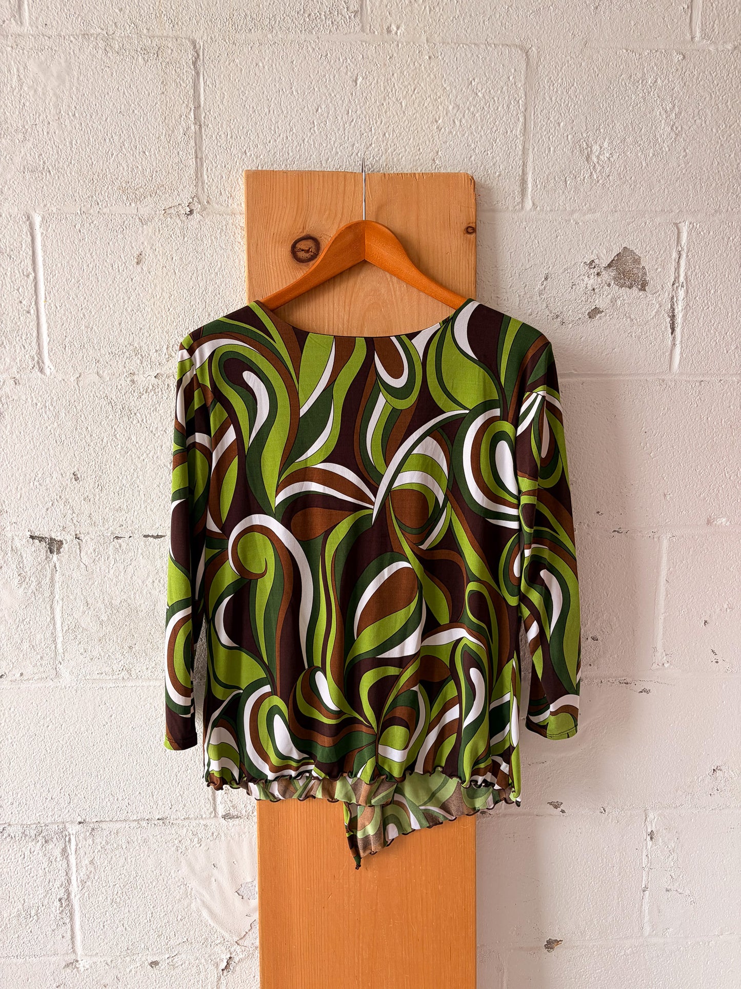 Green & Brown Swirl Top : XL