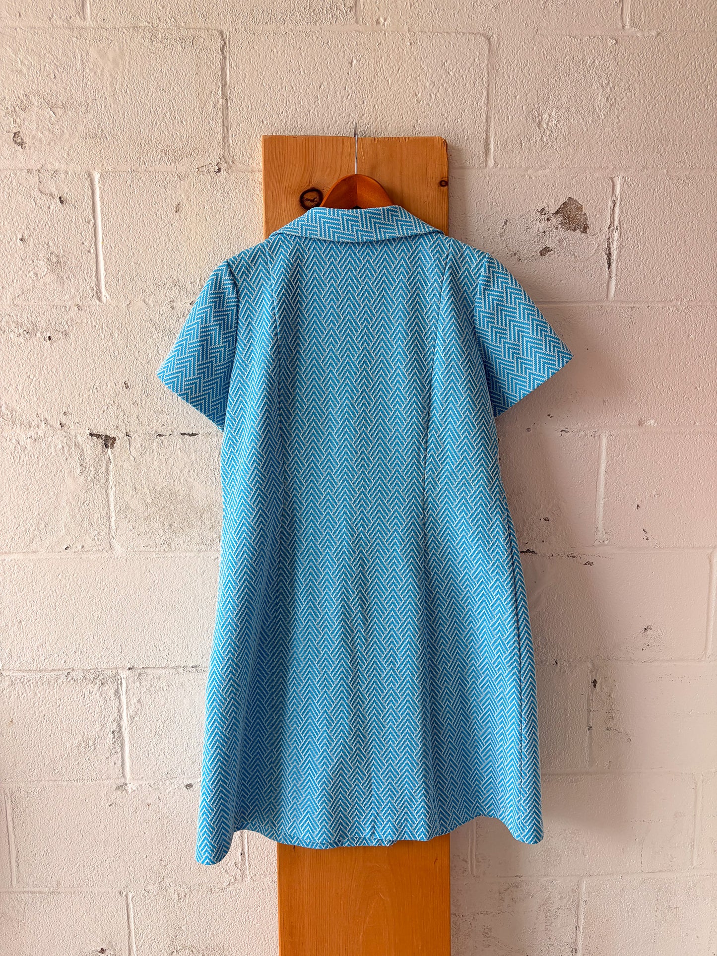 Vtg Blue House Dress : L
