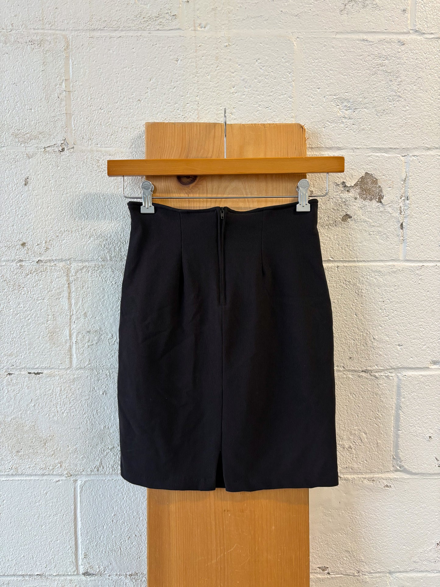 Vtg Black Pencil Skirt : S
