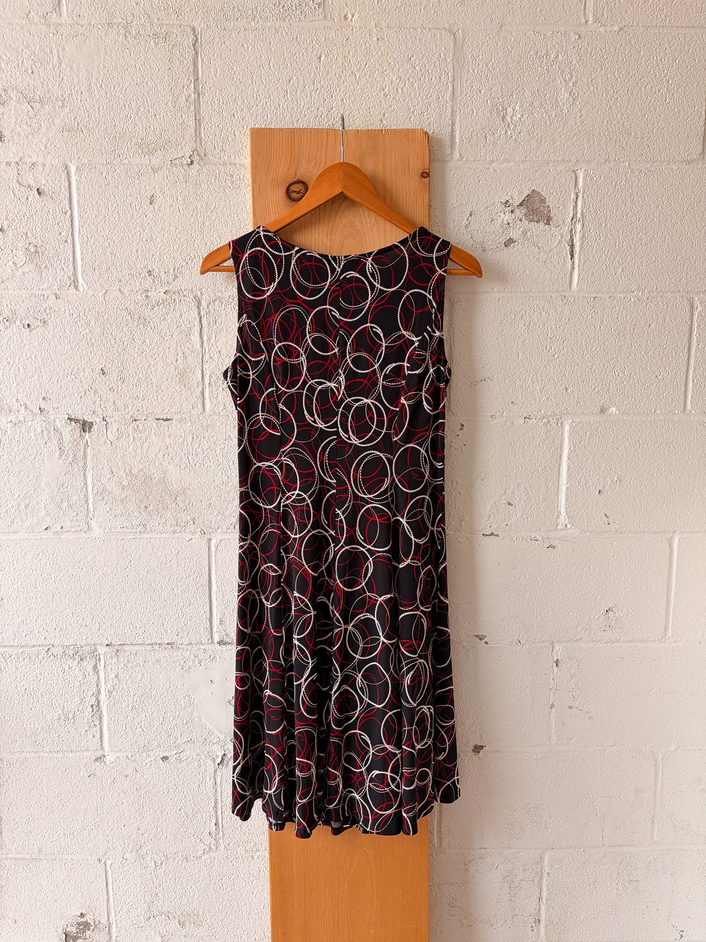 Red & White Circular Patterned Dress : S