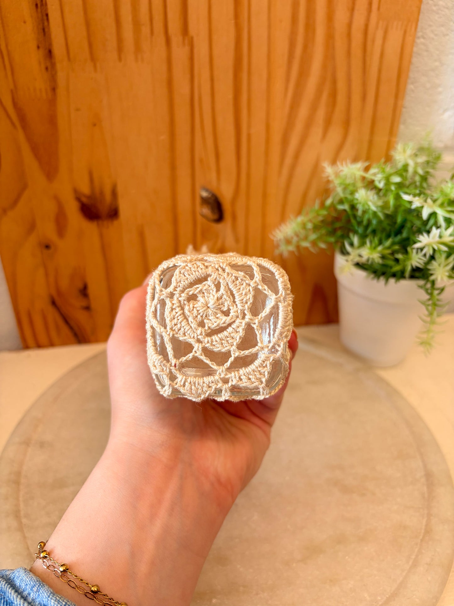 Pair of Macrame Covered Vases (Local Pick Up Only)