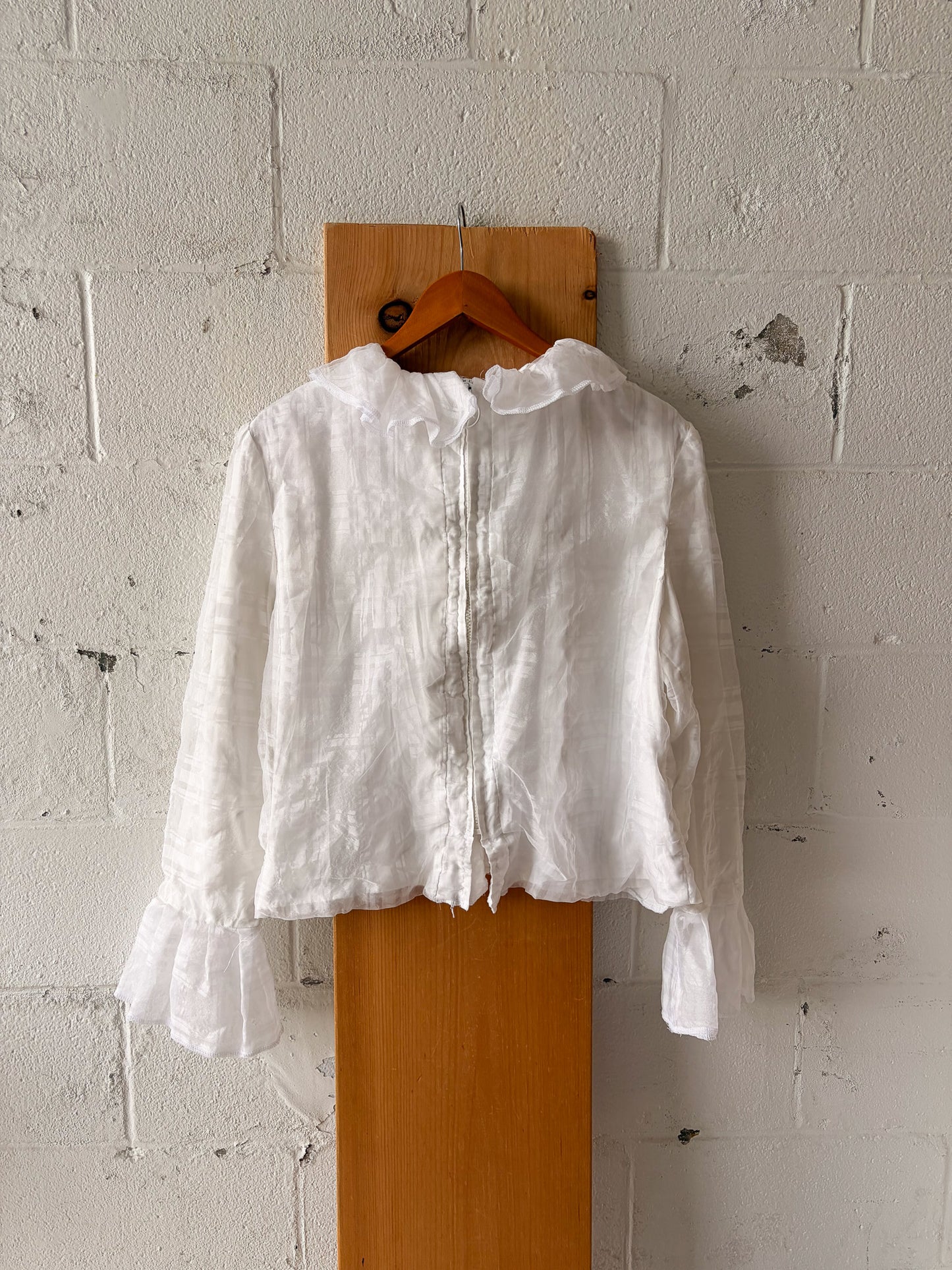 Handmade White Ruffled Blouse : L
