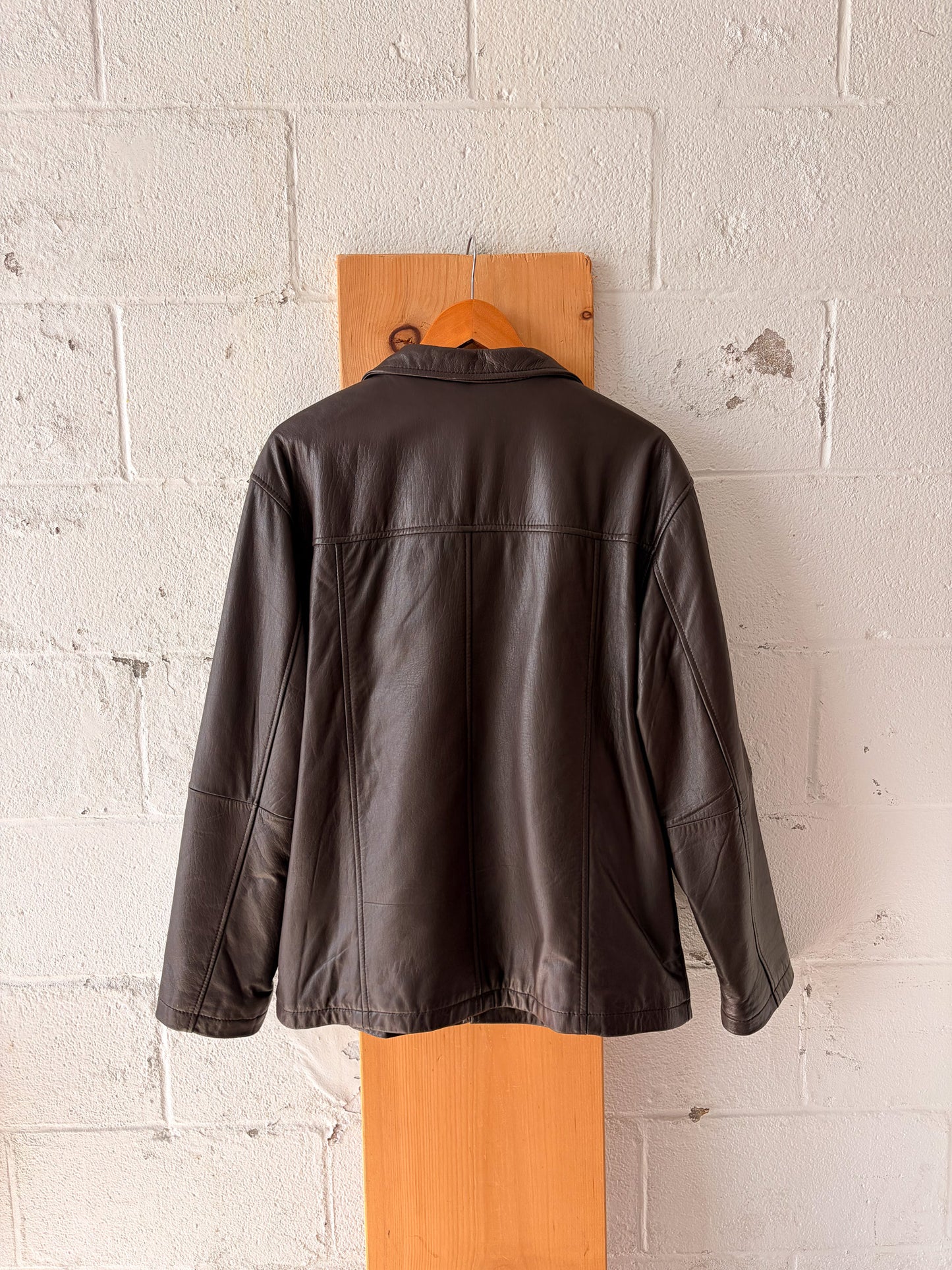Dark Brown Leather Jacket : M