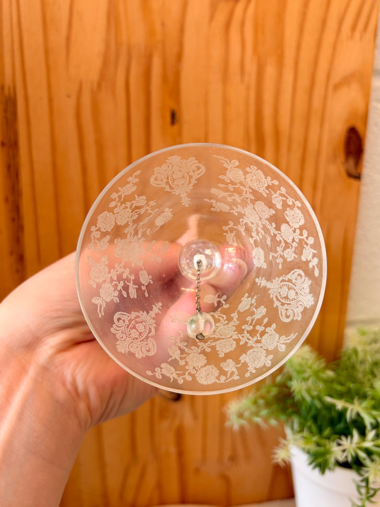 Floral Etched Crystal Glass Bell (Local Pick Up Only)