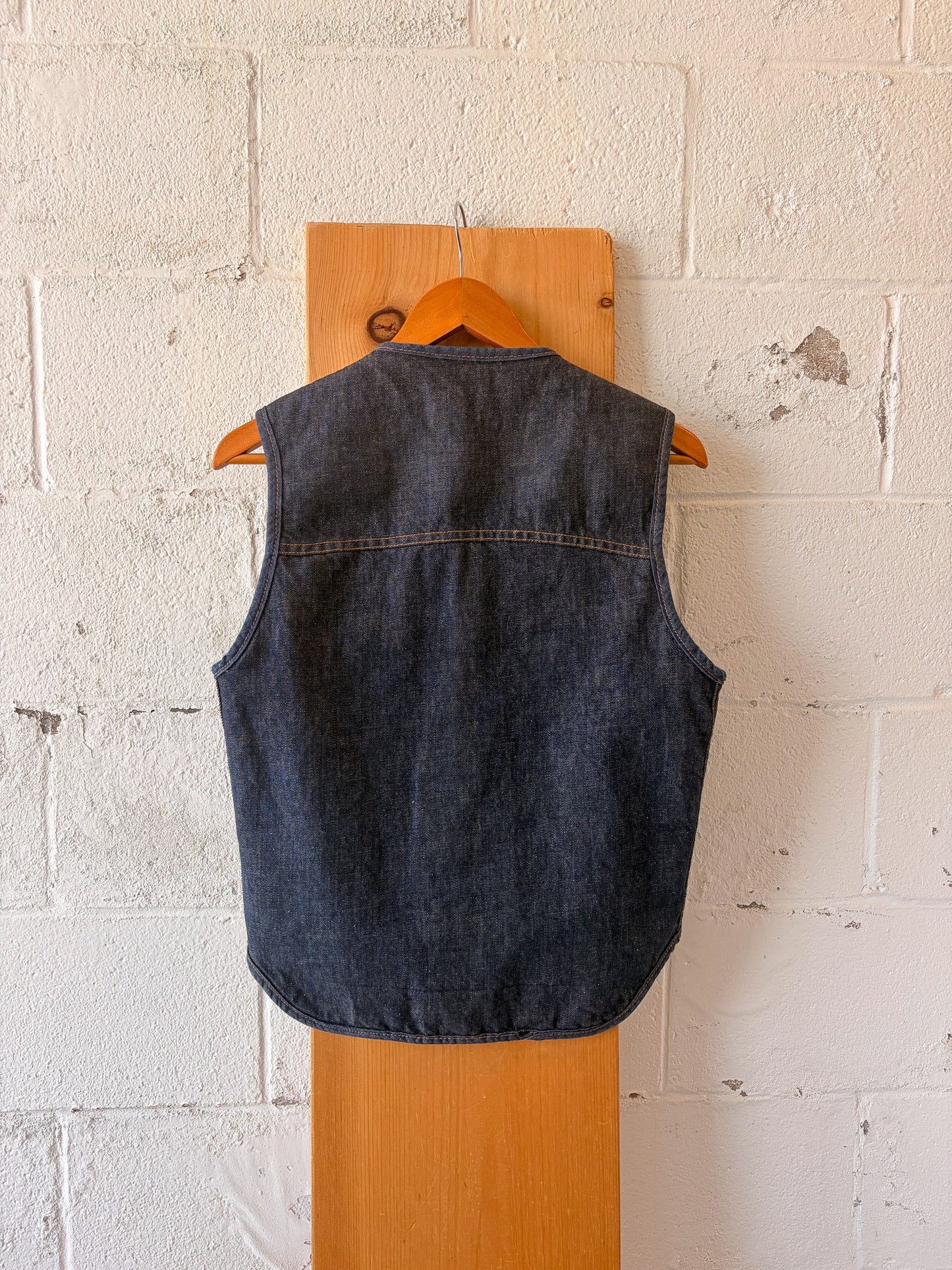 Vtg Roebucks Sherpa Lined Denim Vest : S