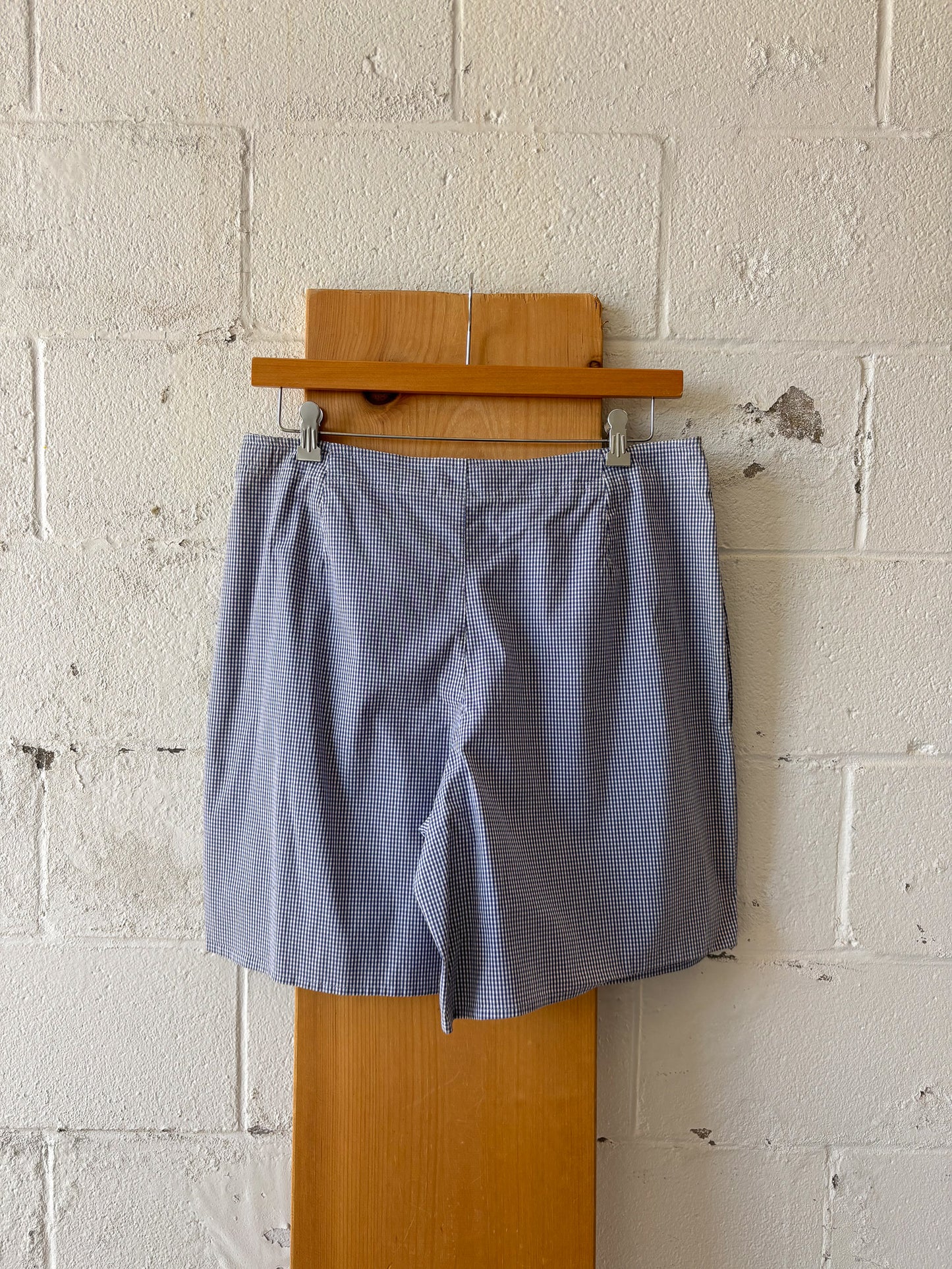 Vtg Blue Gingham Skort : L/XL
