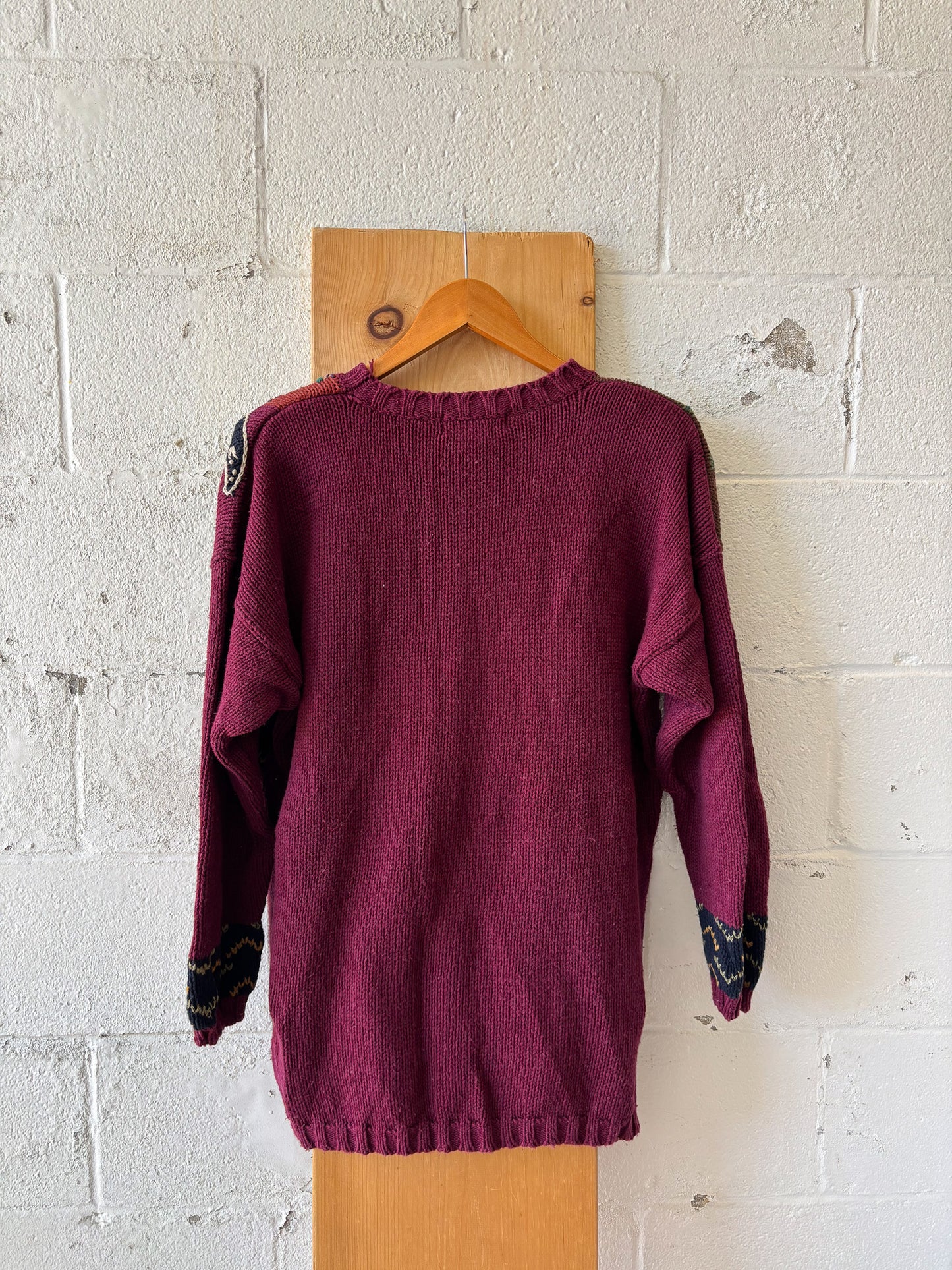 Floral Paisley Patchwork Sweater : XL