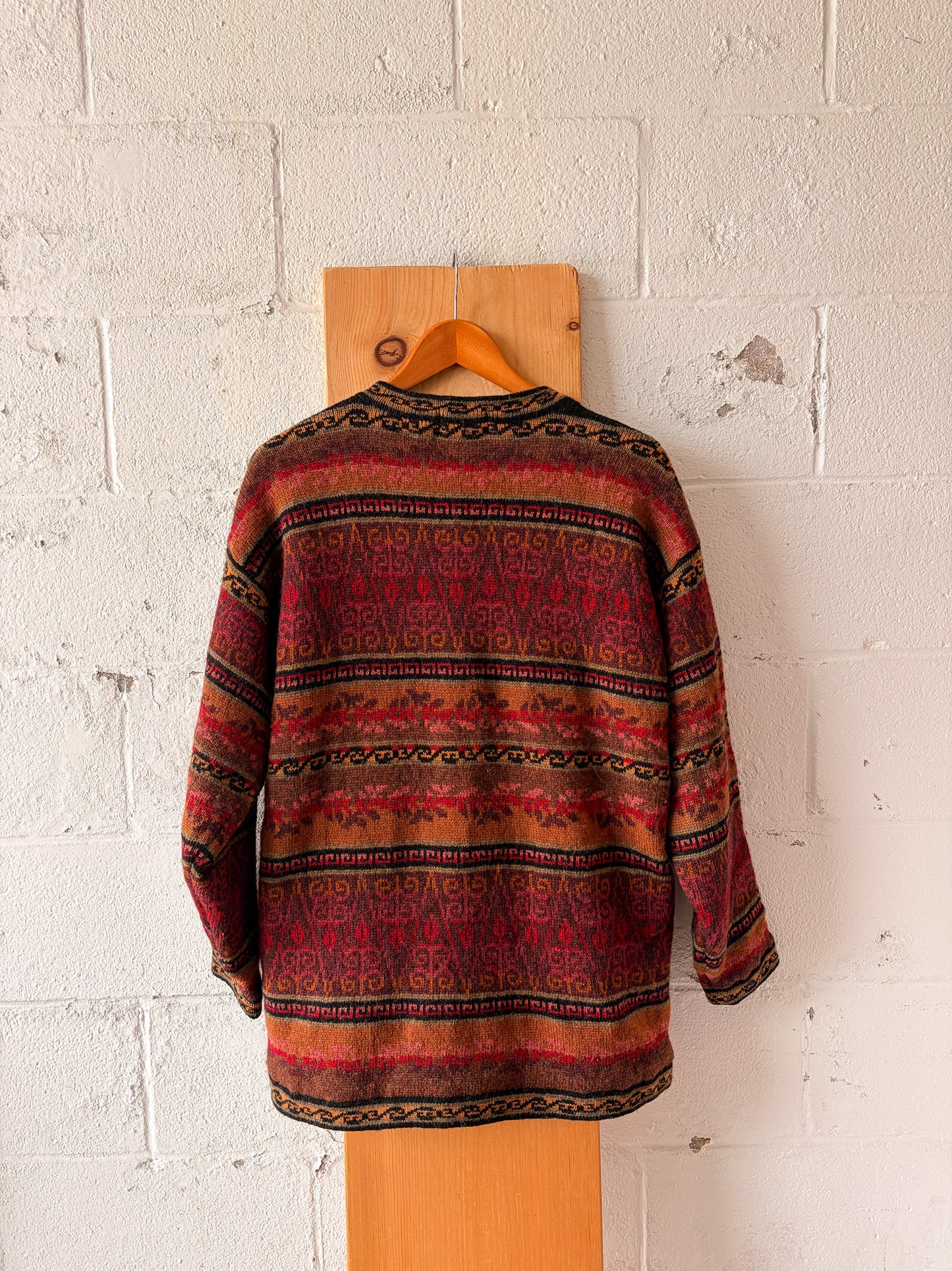Vtg Patterned Wool Jacket : XL