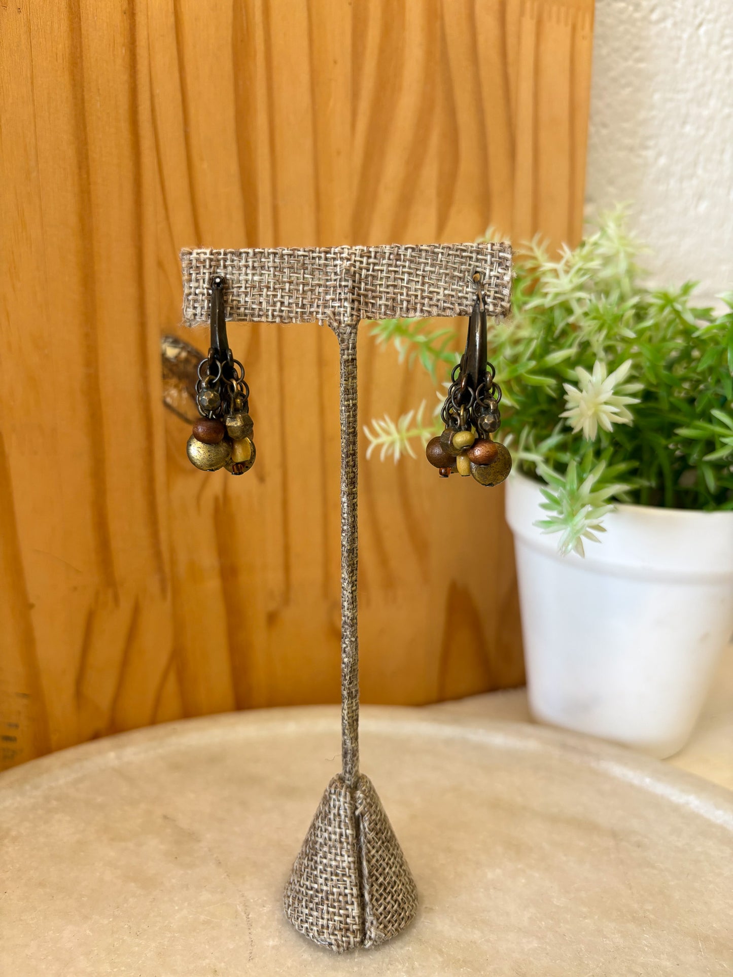 Bronze Beaded Earrings