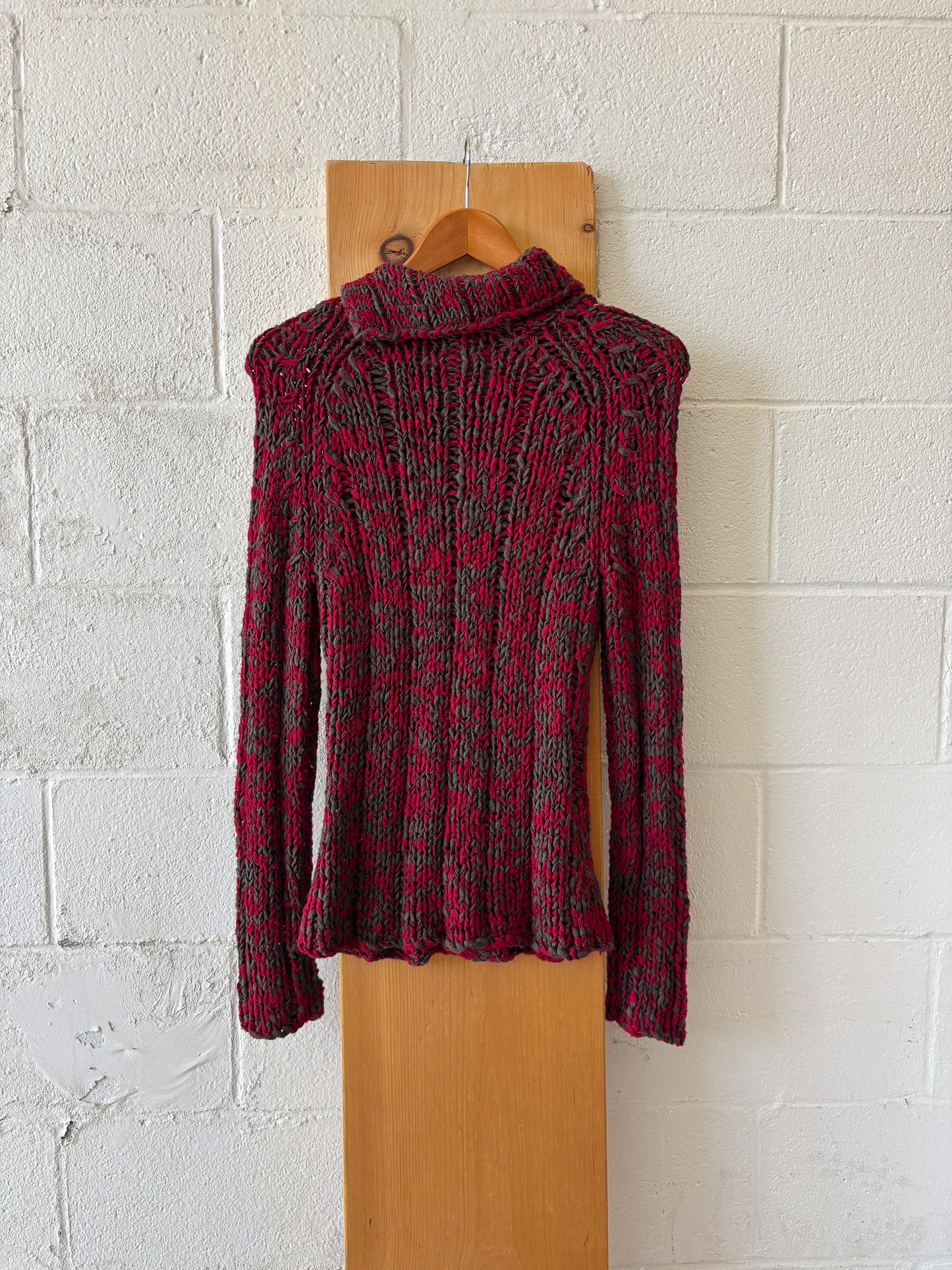 Red & Brown Woven Sweater : S/M