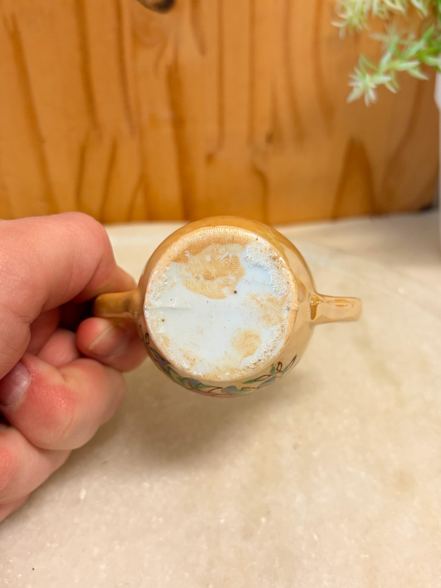 Vtg Little Hand Painted Vase