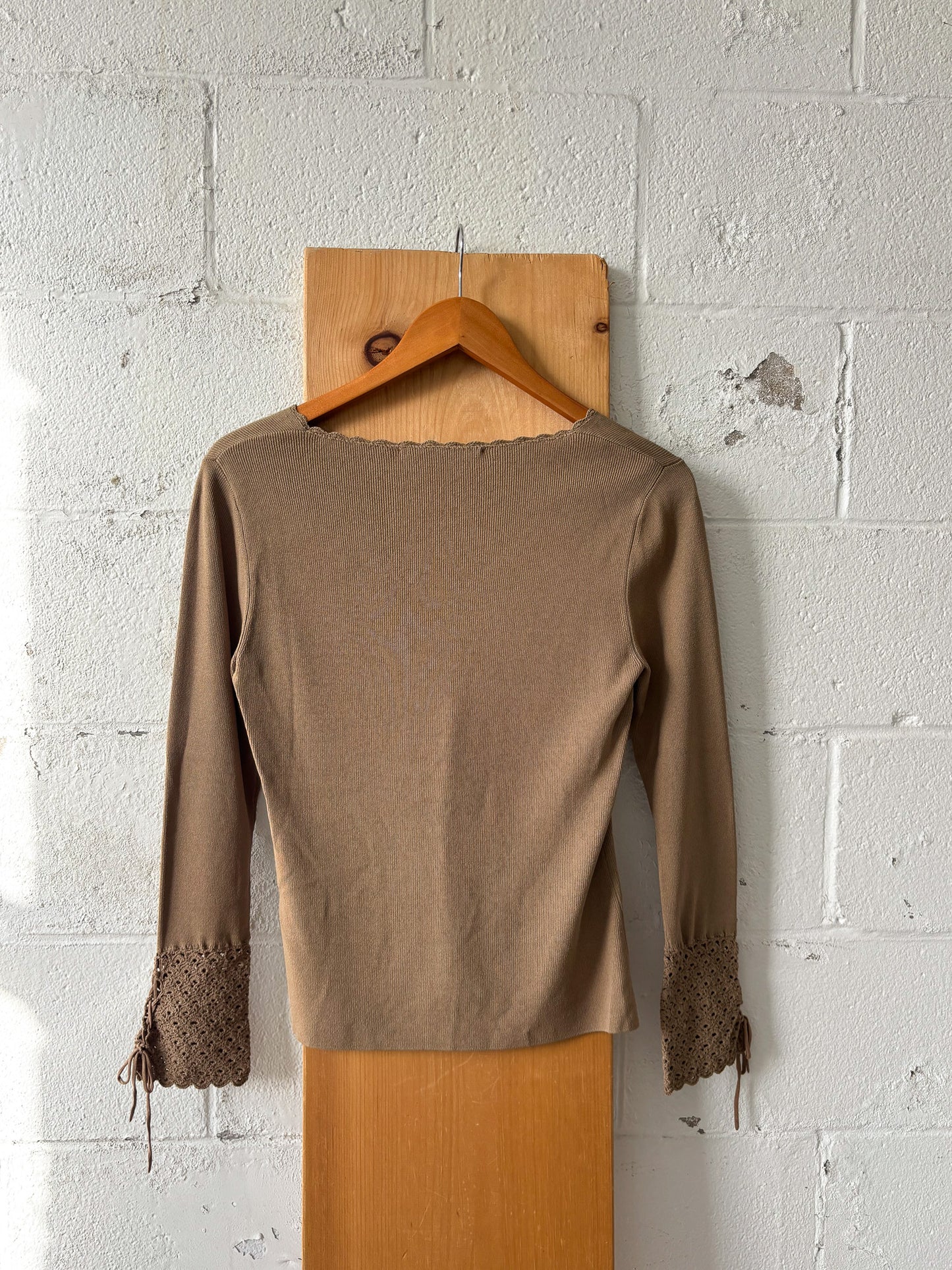 Crochet Sleeve Detailed Top : M