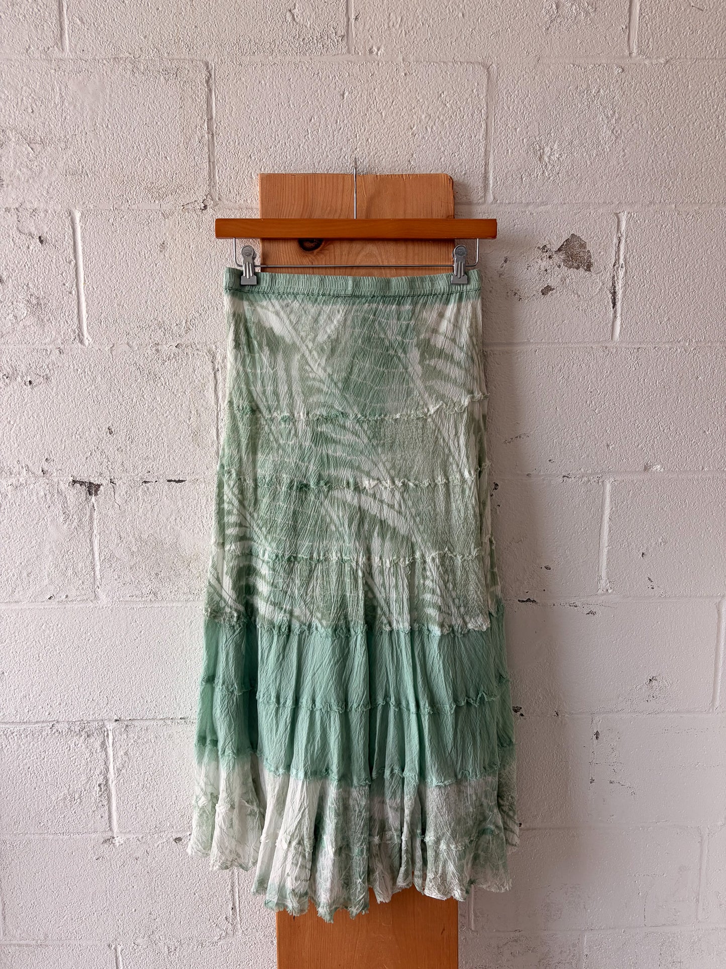 White & Aqua Marbled Skirt : M/L