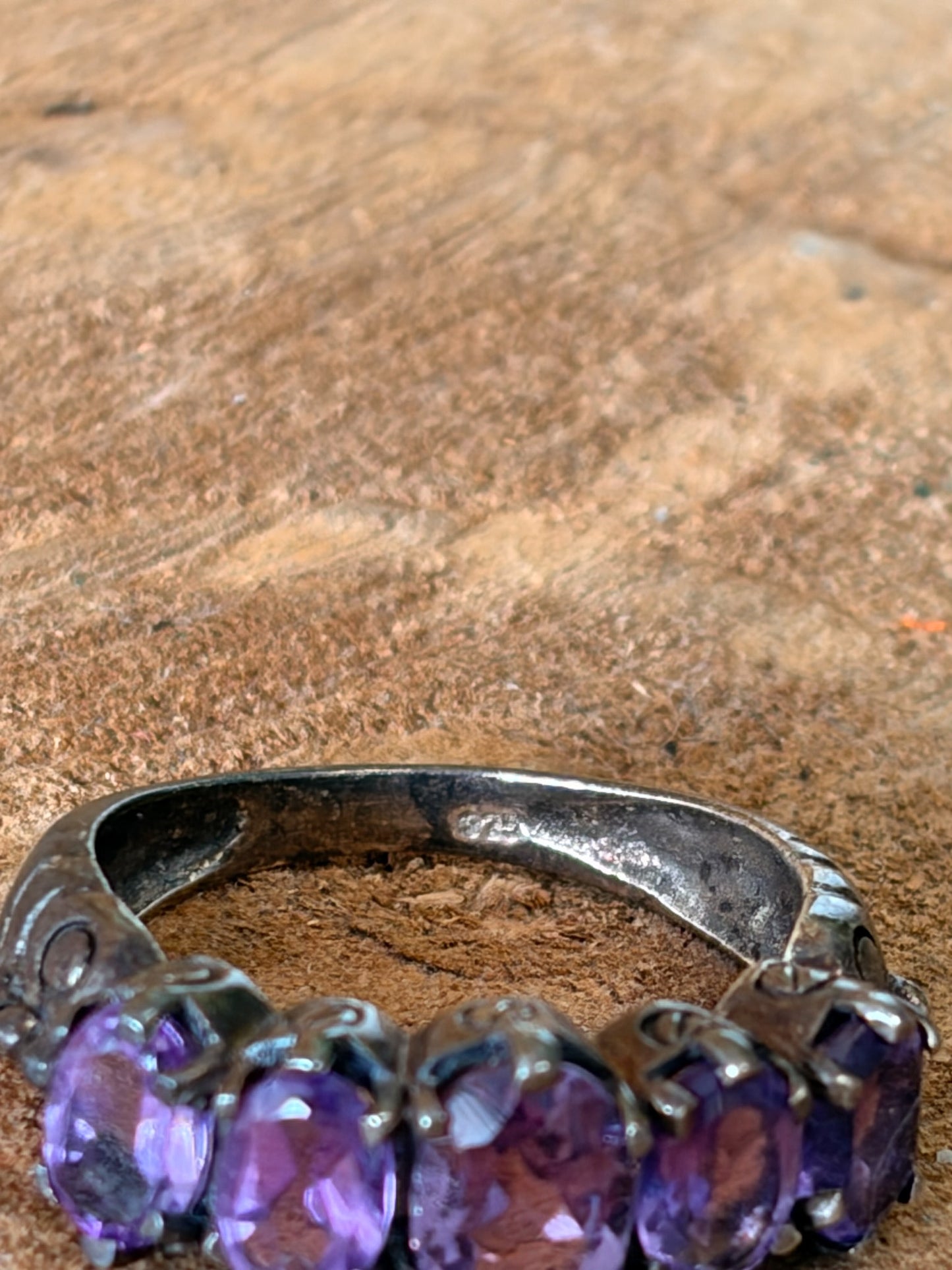 Purple Stone 925 Ring : Size 6.75