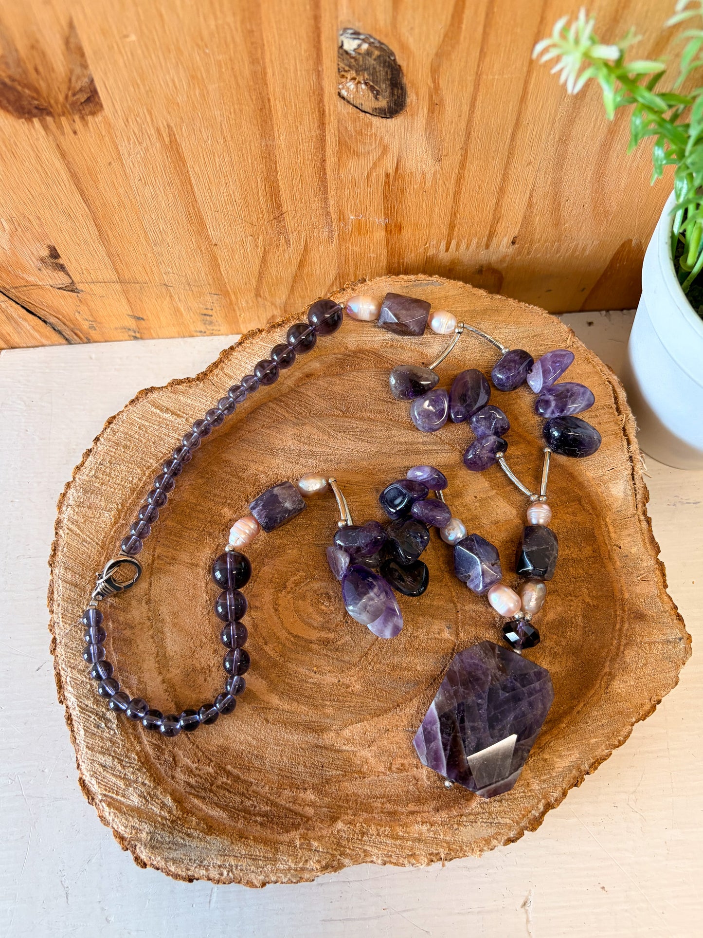 Chunky Purple Stone Necklace