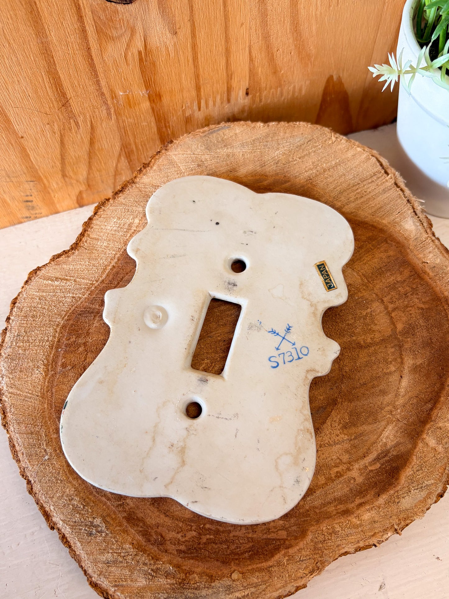 Vtg Floral Painted Light Switch Cover (Local Pick Up Only)