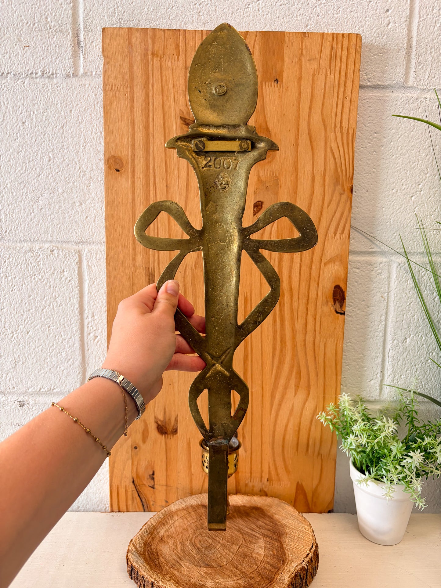 Vtg Large Brass Candle Sconces (Local Pick Up Only)