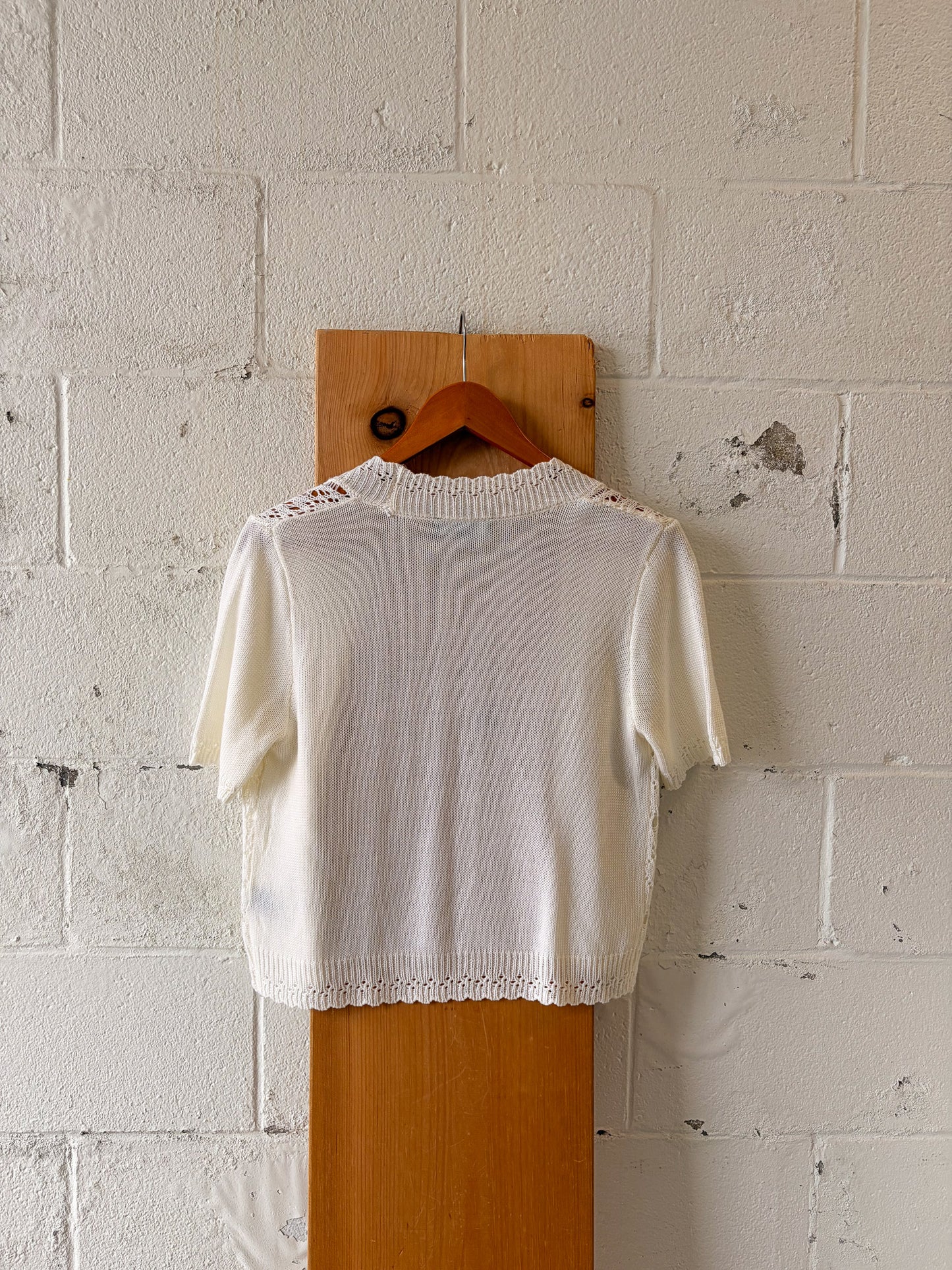 Little Cream Knit Cardigan : M