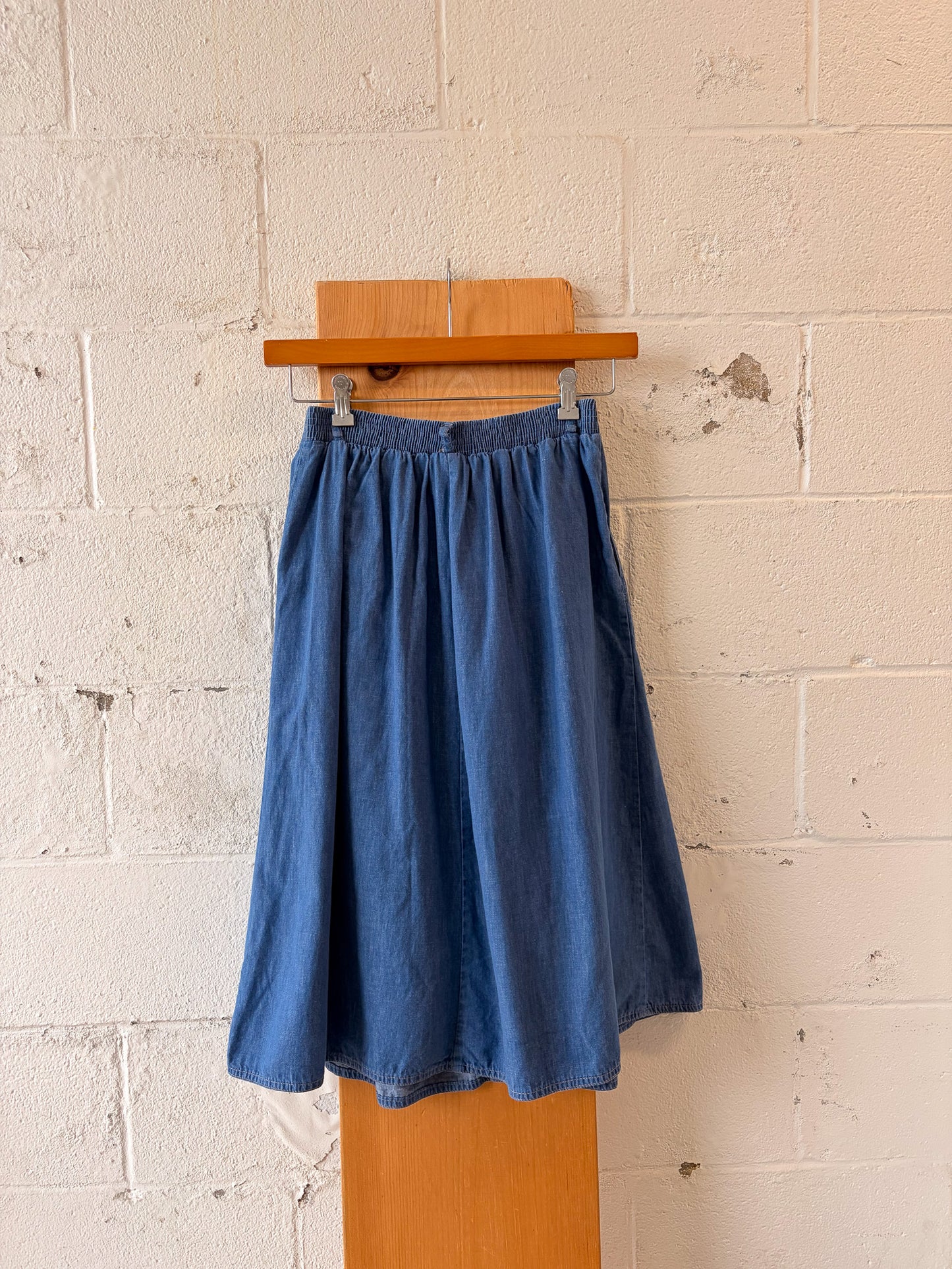 Vtg Denim Button Down Skirt : 12