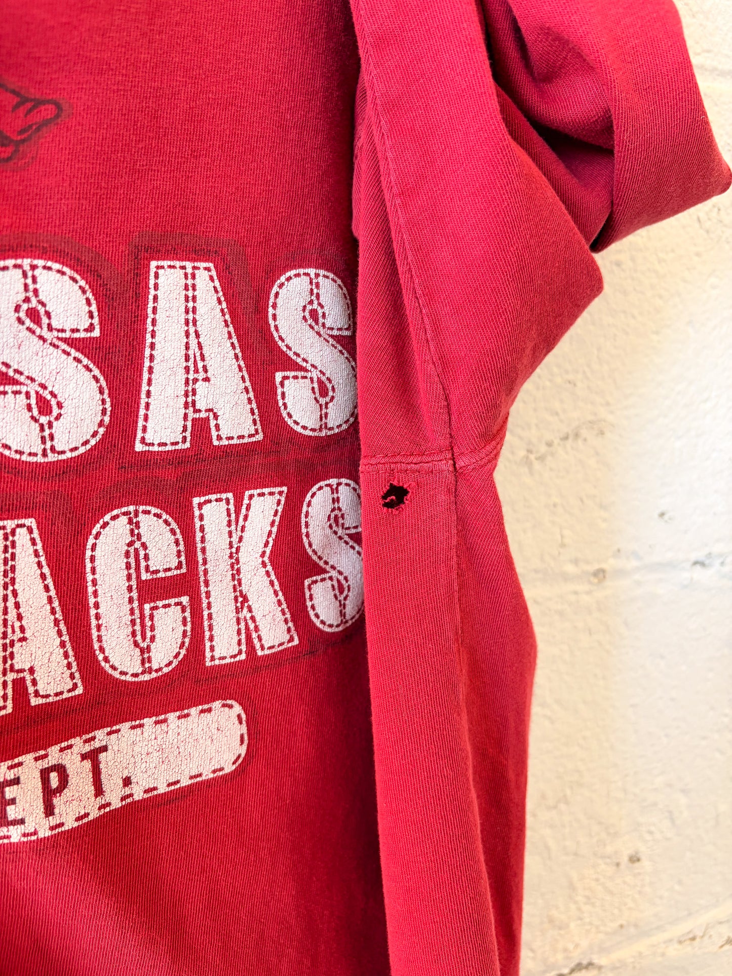 Vtg Distressed Starter Arkansas Long Sleeve : XL