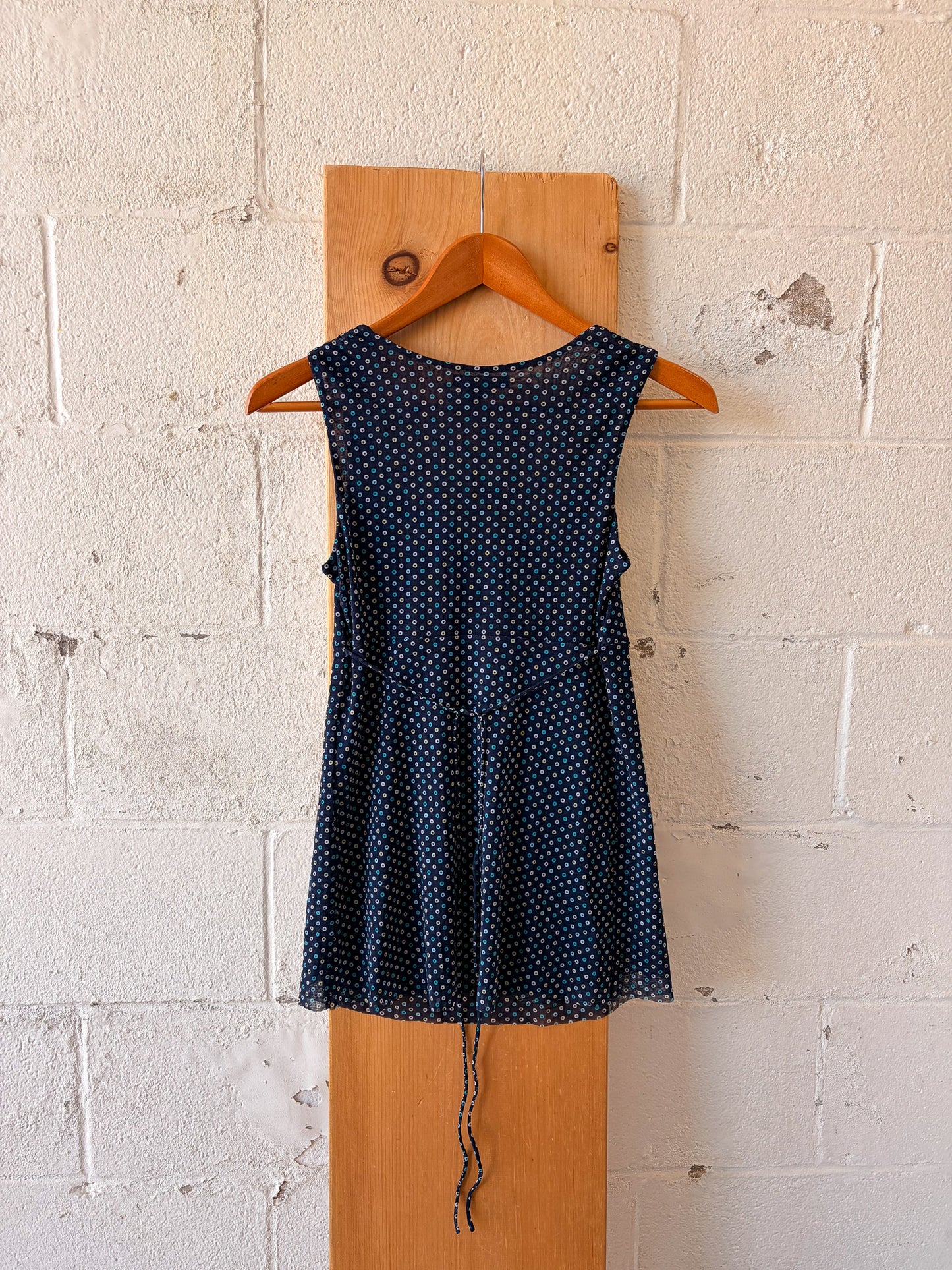 Blue Micro Mesh Babydoll Tank : XS