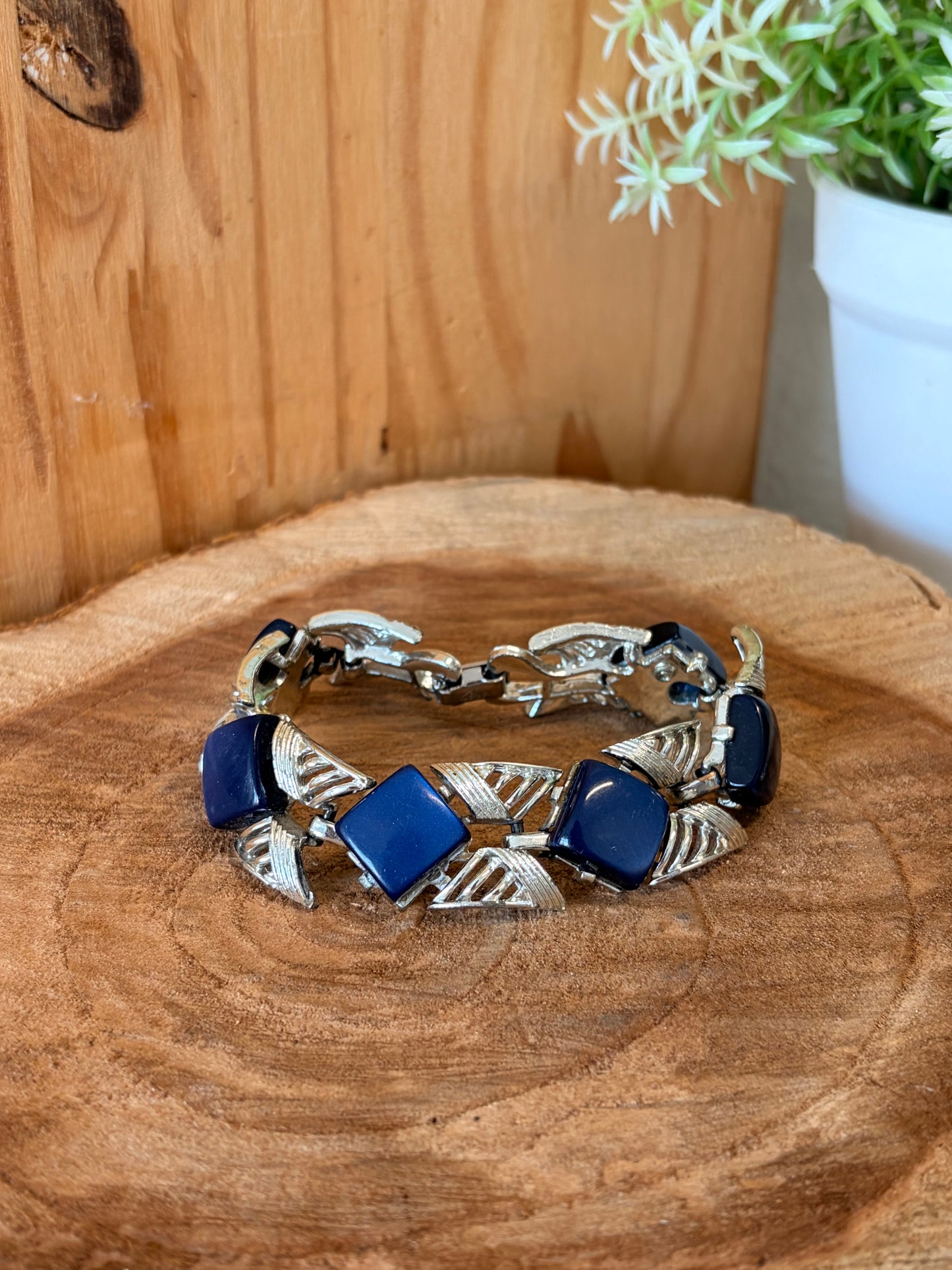 Vtg Blue & Silver Coro Bracelet