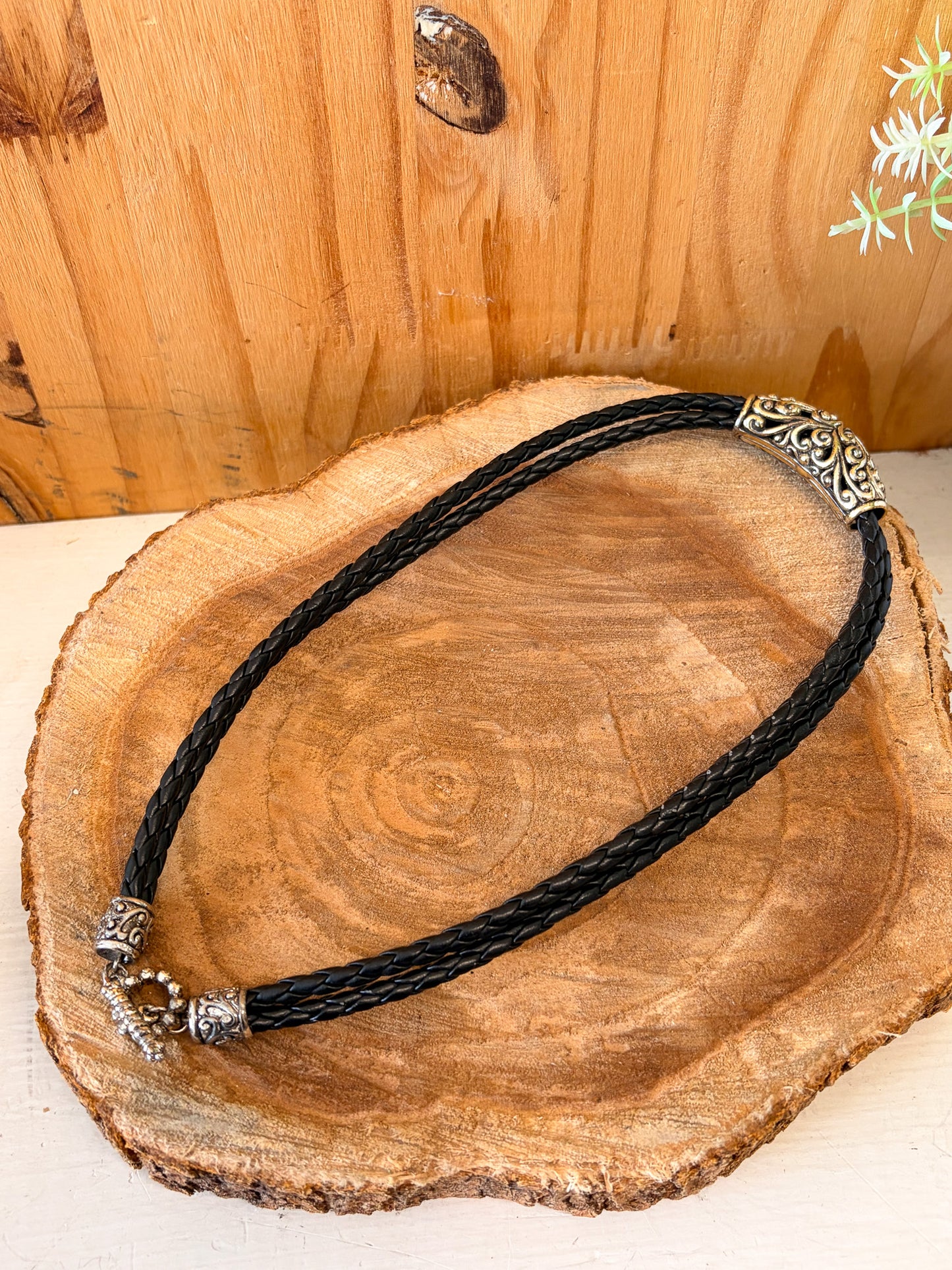 Black & Silver Rope Necklace