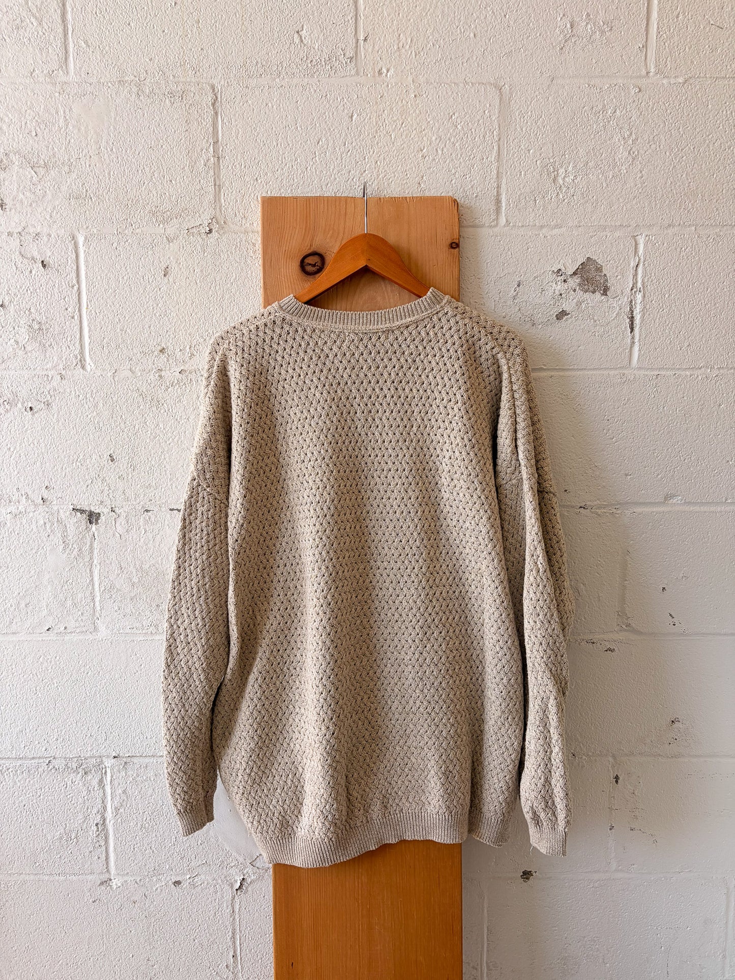 Vtg Oatmeal Sweater : 2X