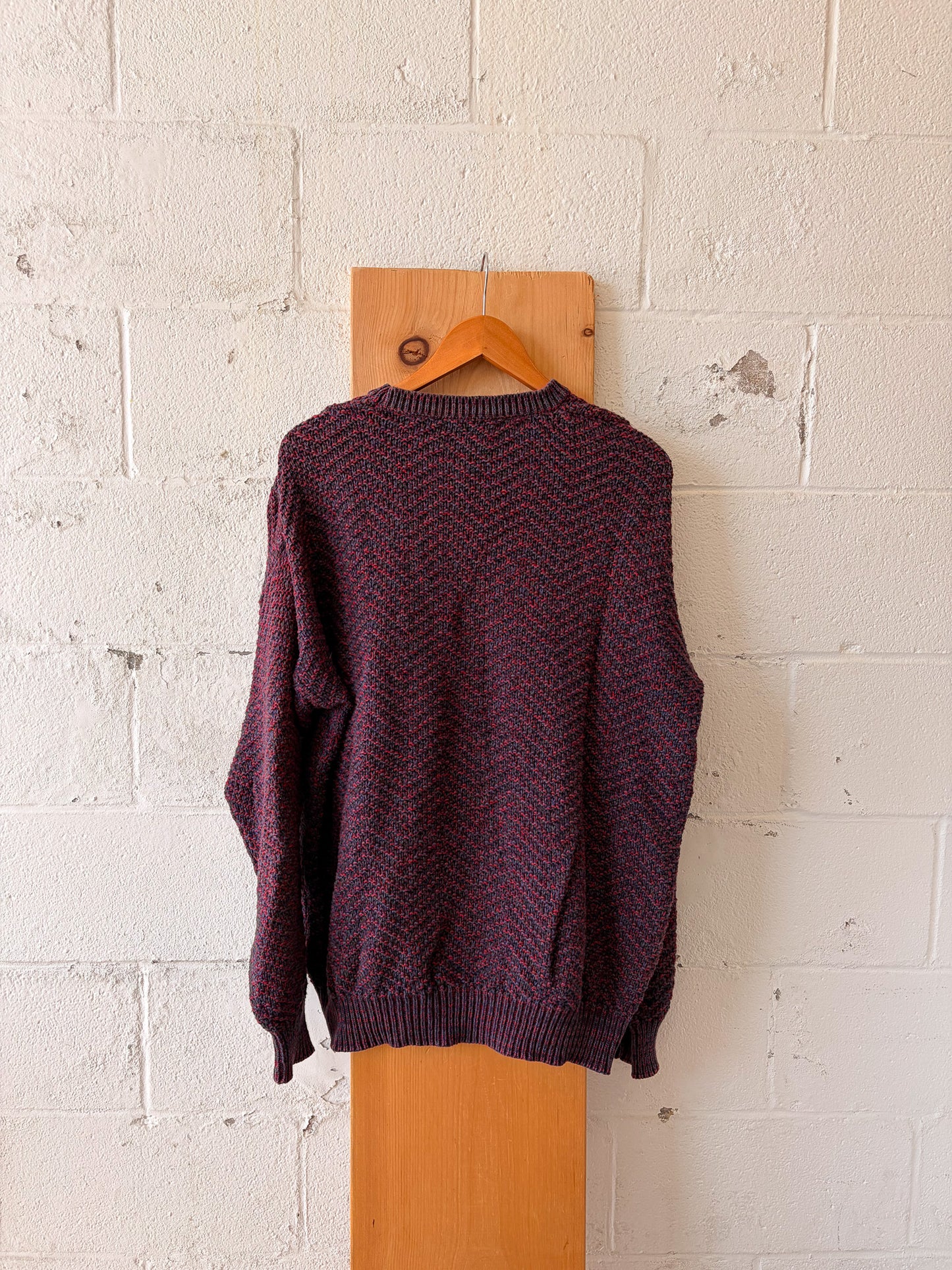 Vtg Red & Plum Sweater : XL