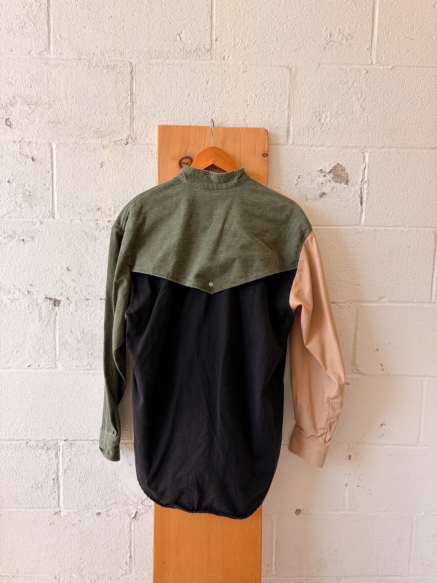 Vtg Western Limits Color Block Button Up : L