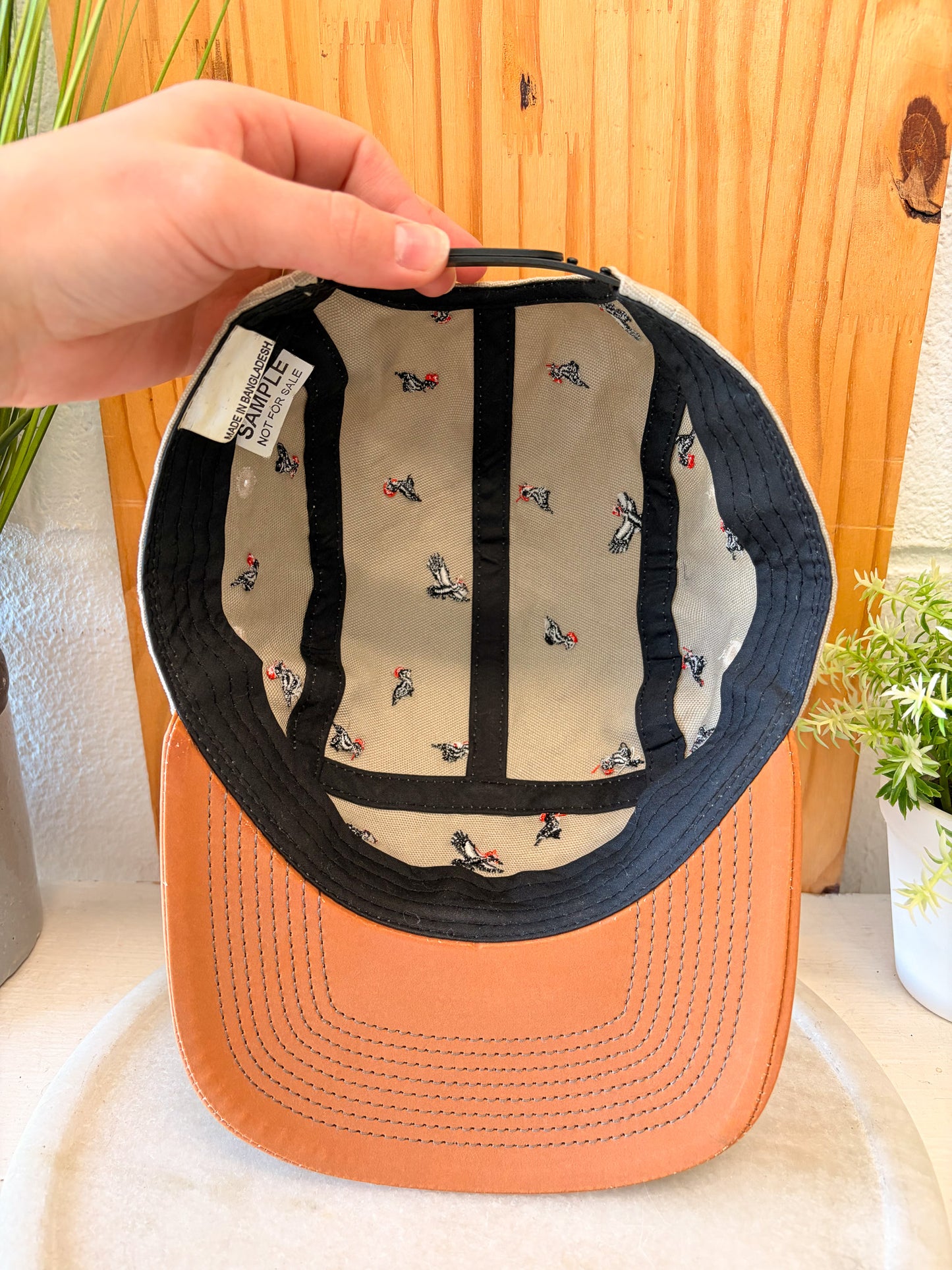 Khaki Bird Patterned Cap