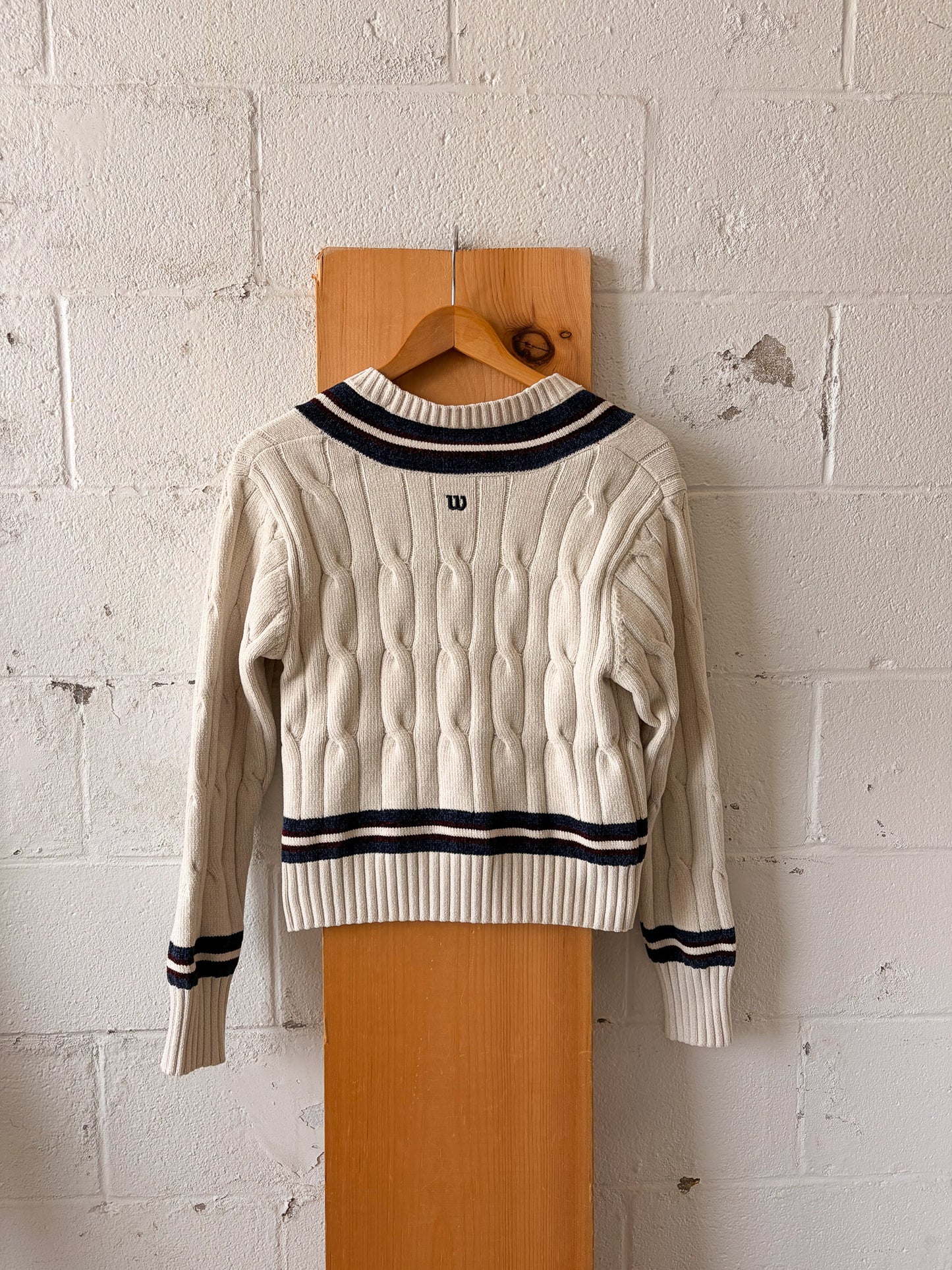 Wilson Tennis Cable Knit Cardigan : XS