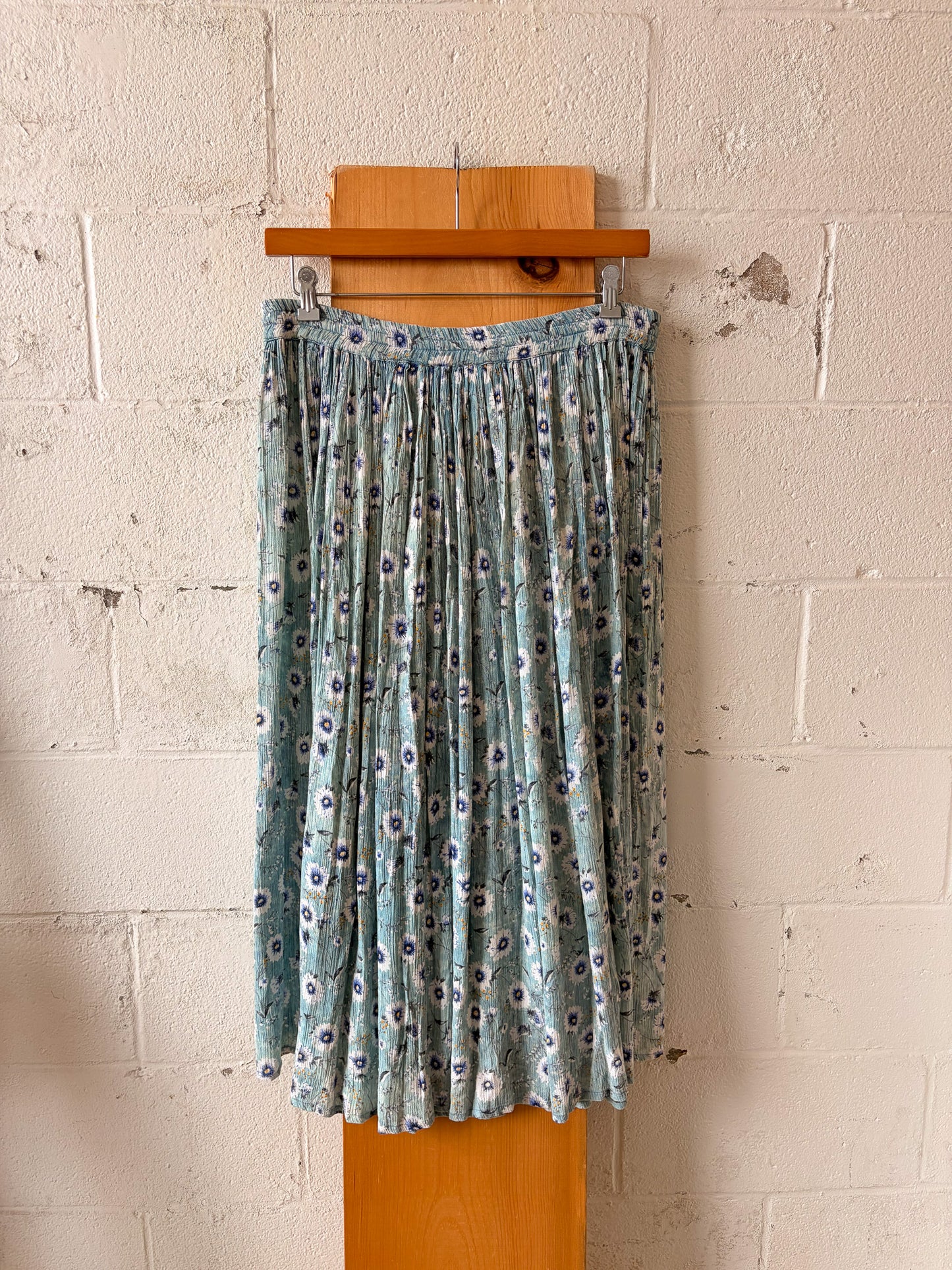 Long Floral Blue Skirt : OS