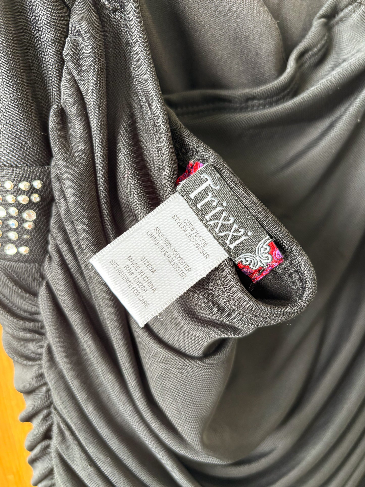 Black Beaded Halter Dress : S/M