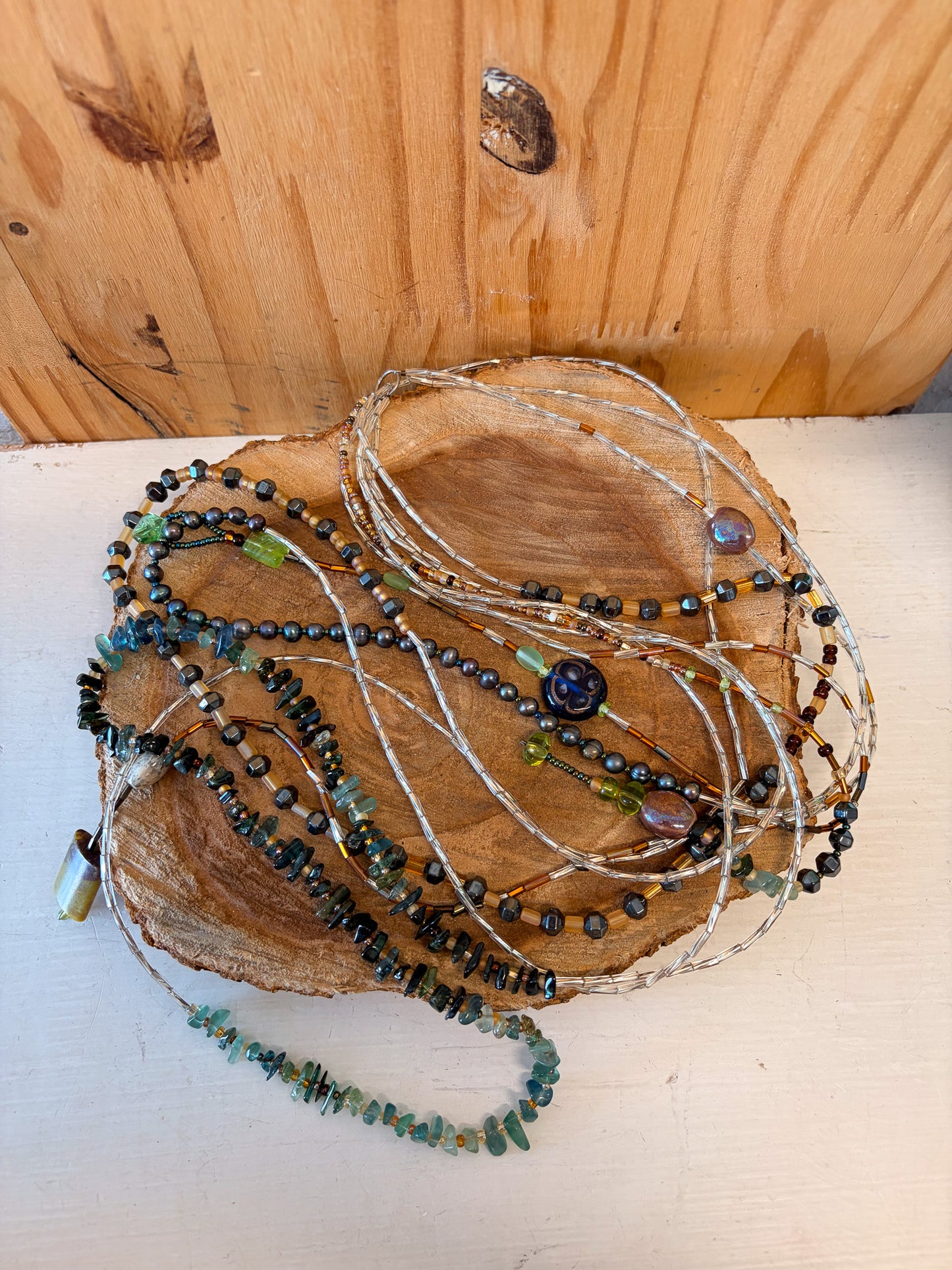 Long Layered Beaded Necklace