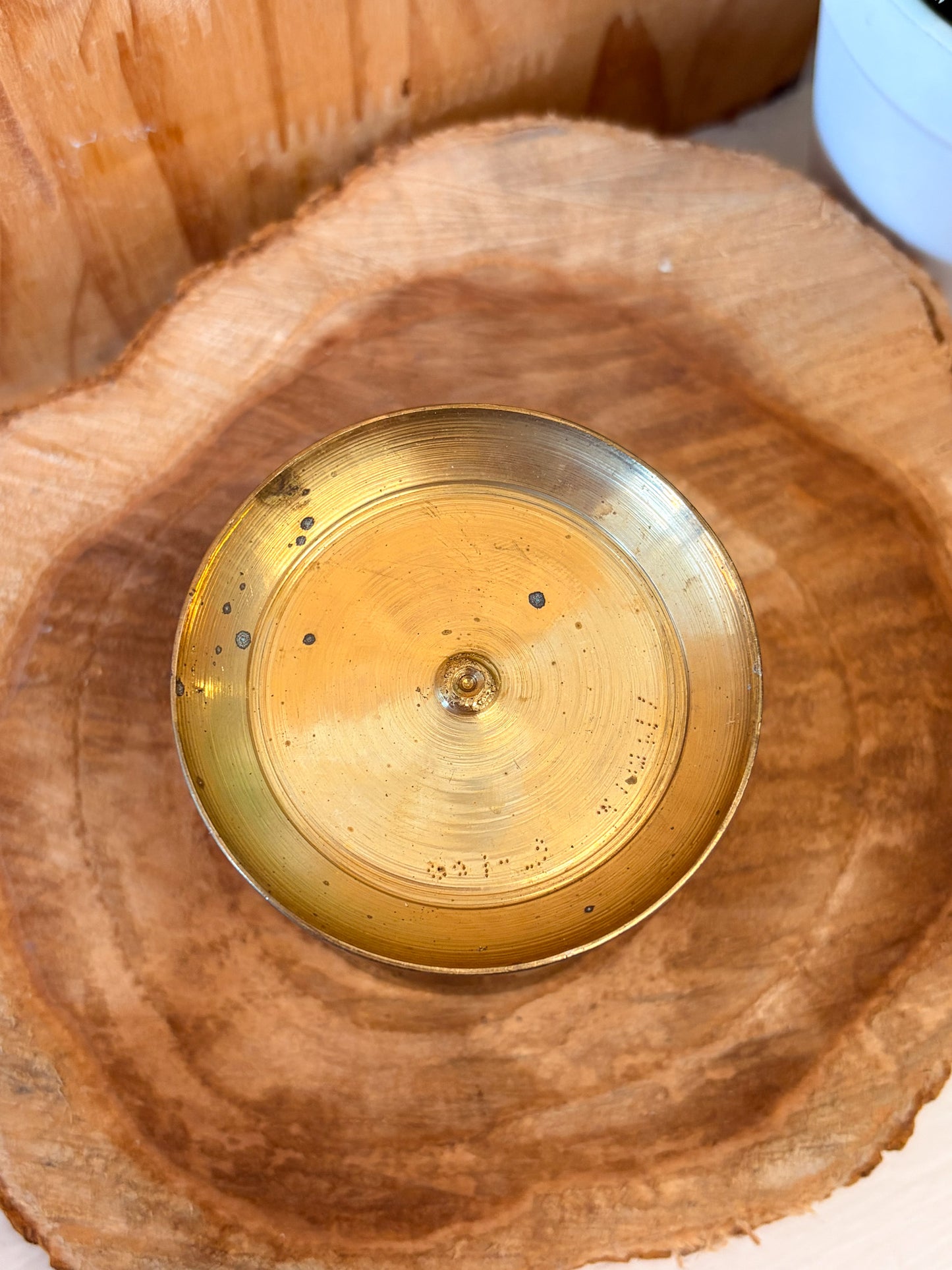 Vtg Etched Brass Cup