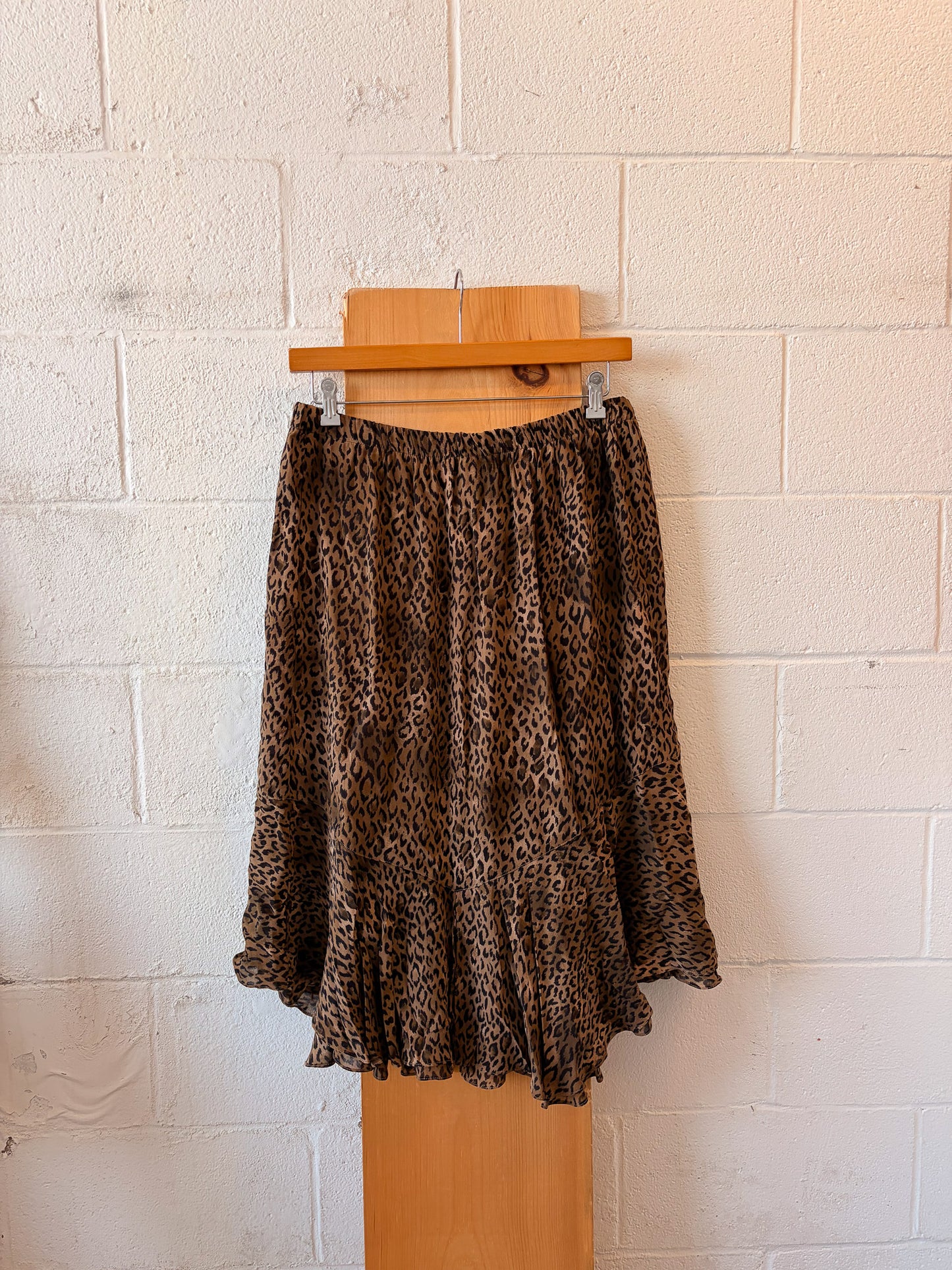 Vtg Leopard Print Skirt : XL