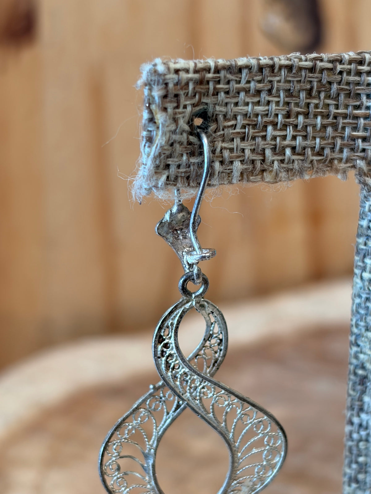 Vtg Sterling Silver Twist Earrings