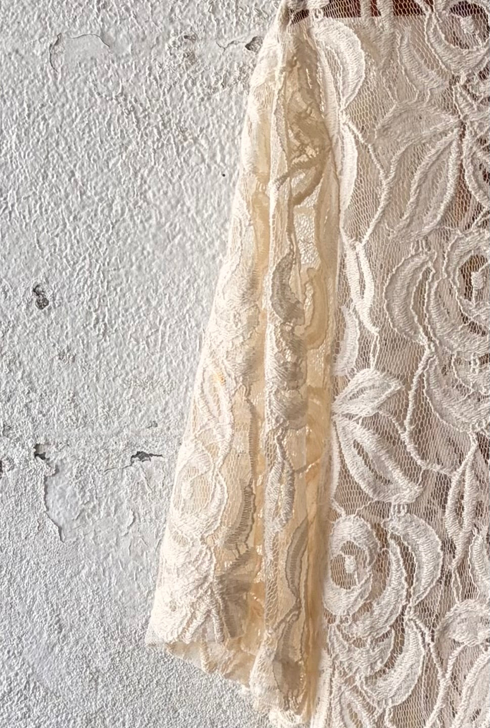 Ivory Sheer Lace Top : XL