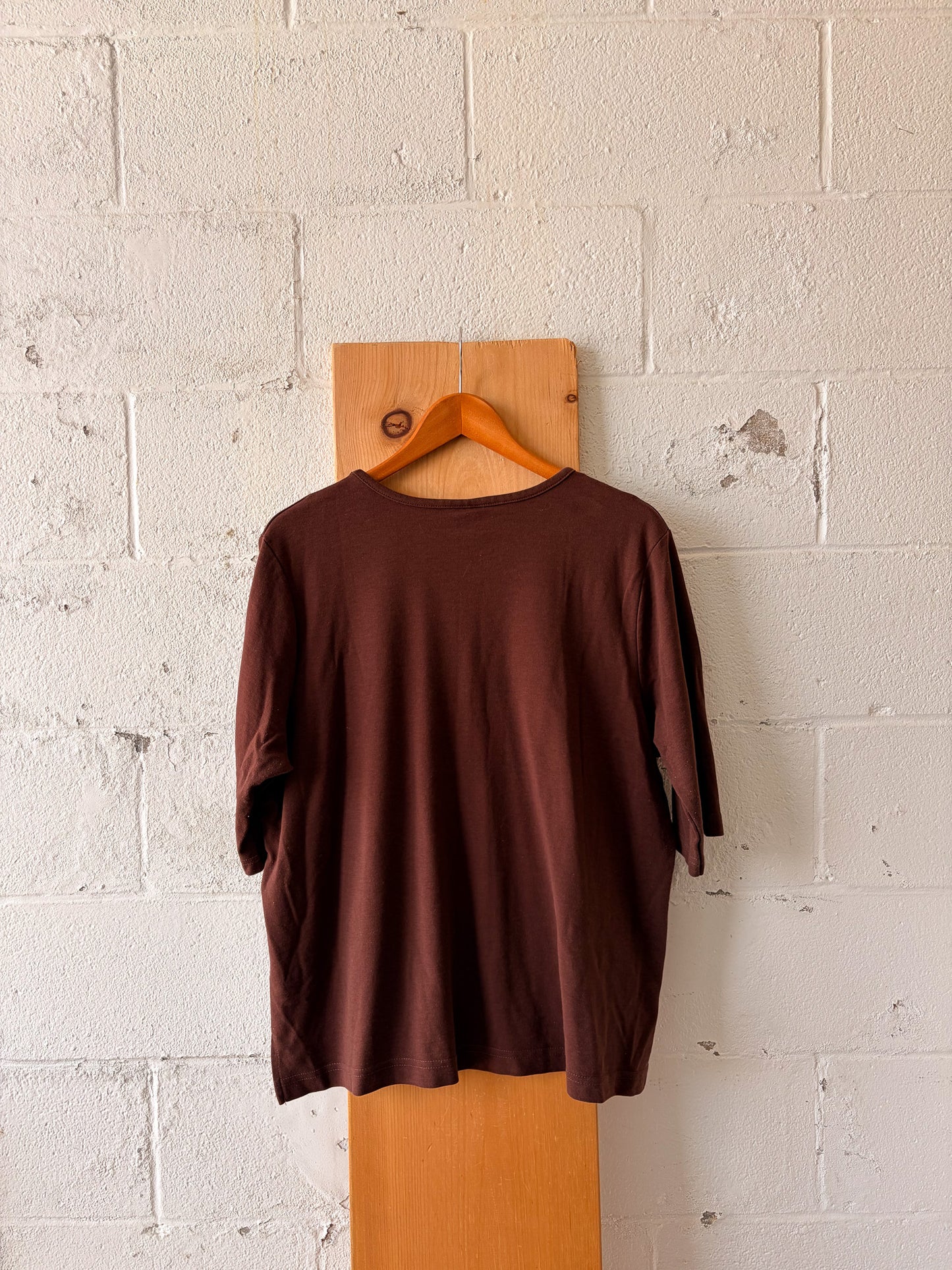 Brown Beaded Top : XL Petite
