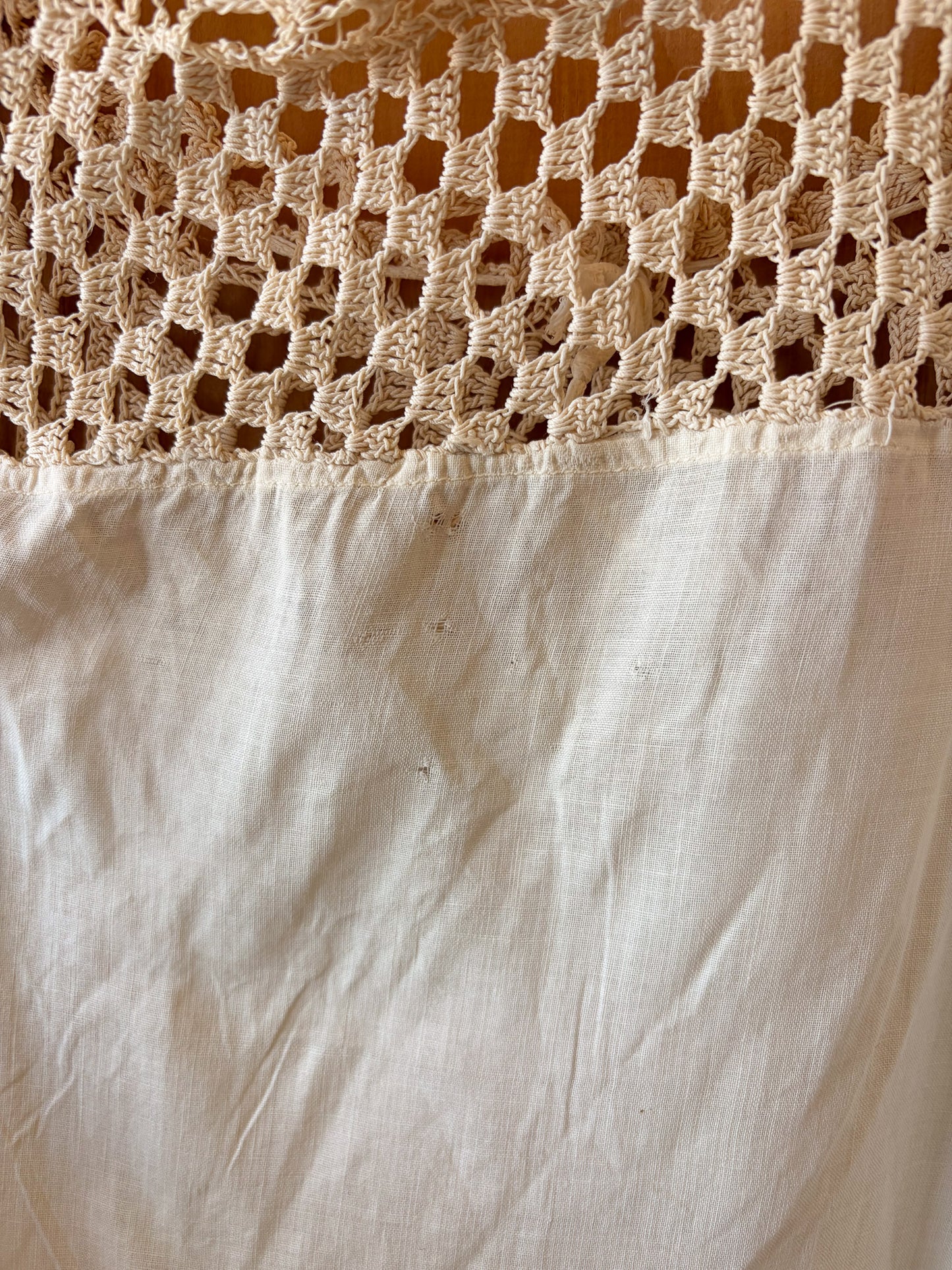 Vtg Crochet Yoke Dress : M (As Is)