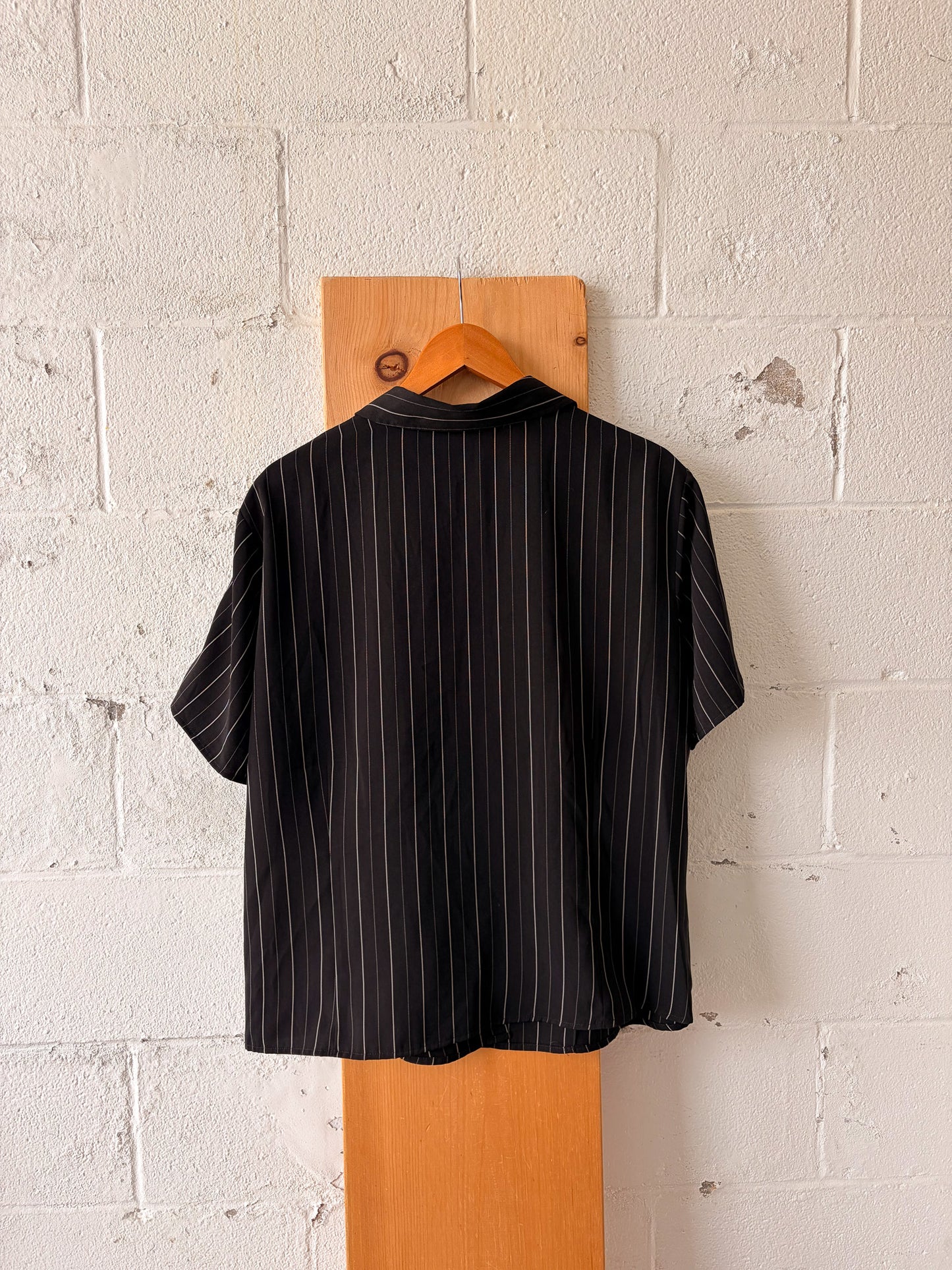 Vtg Striped Button Up Blouse : 2X