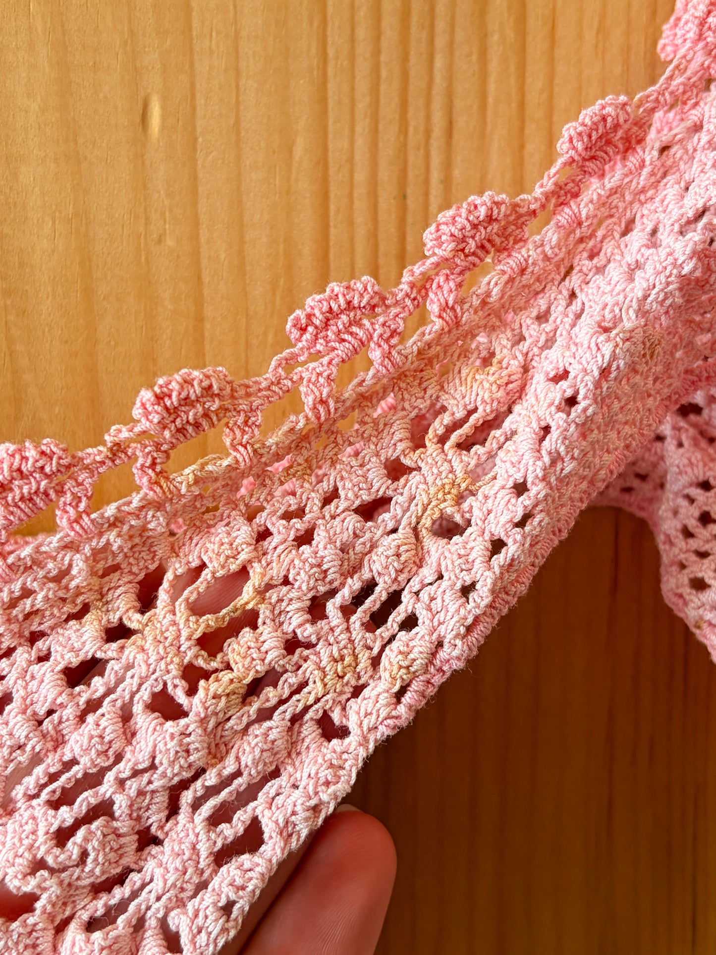 Vtg Pink Crochet Shrug : XS-M