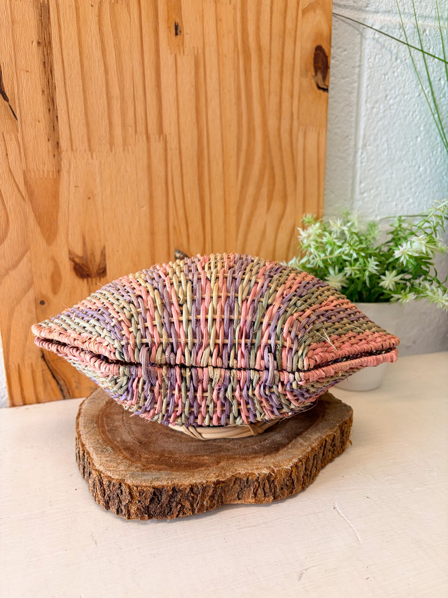 Colorful Wicker Shell Basket
