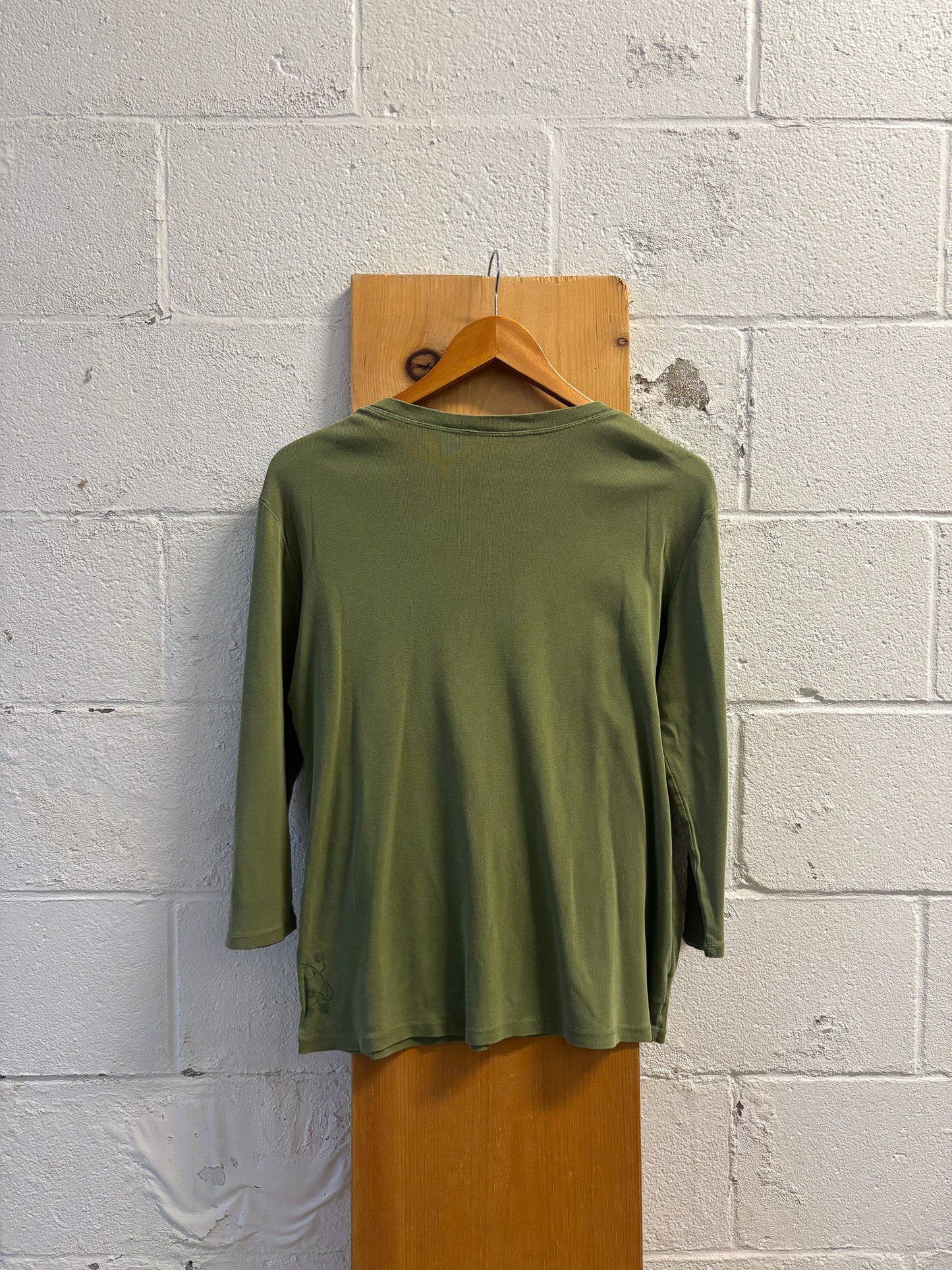 Floral Embroidered Green Top : L