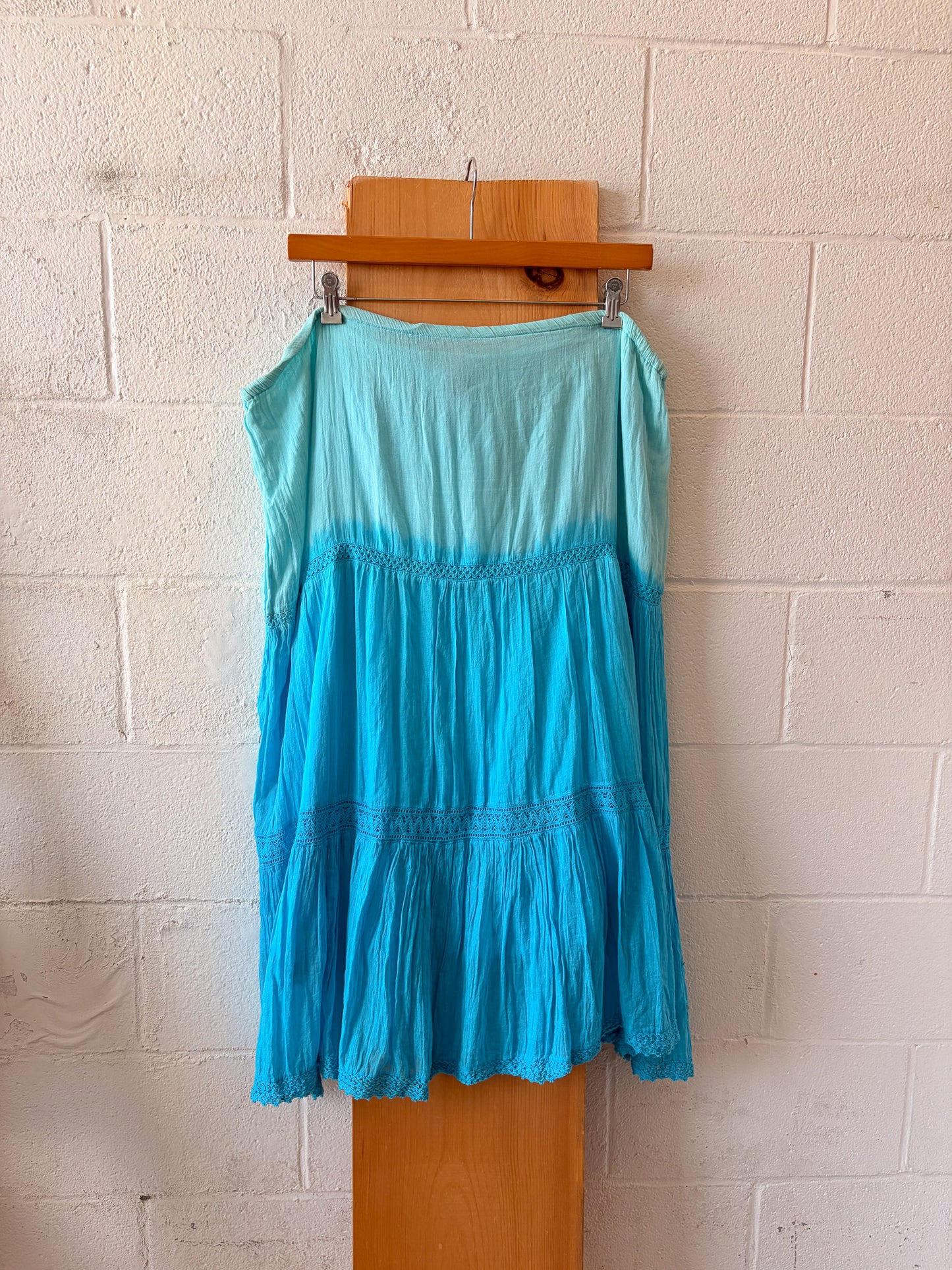 Boho Ombre Blue Skirt : 1X