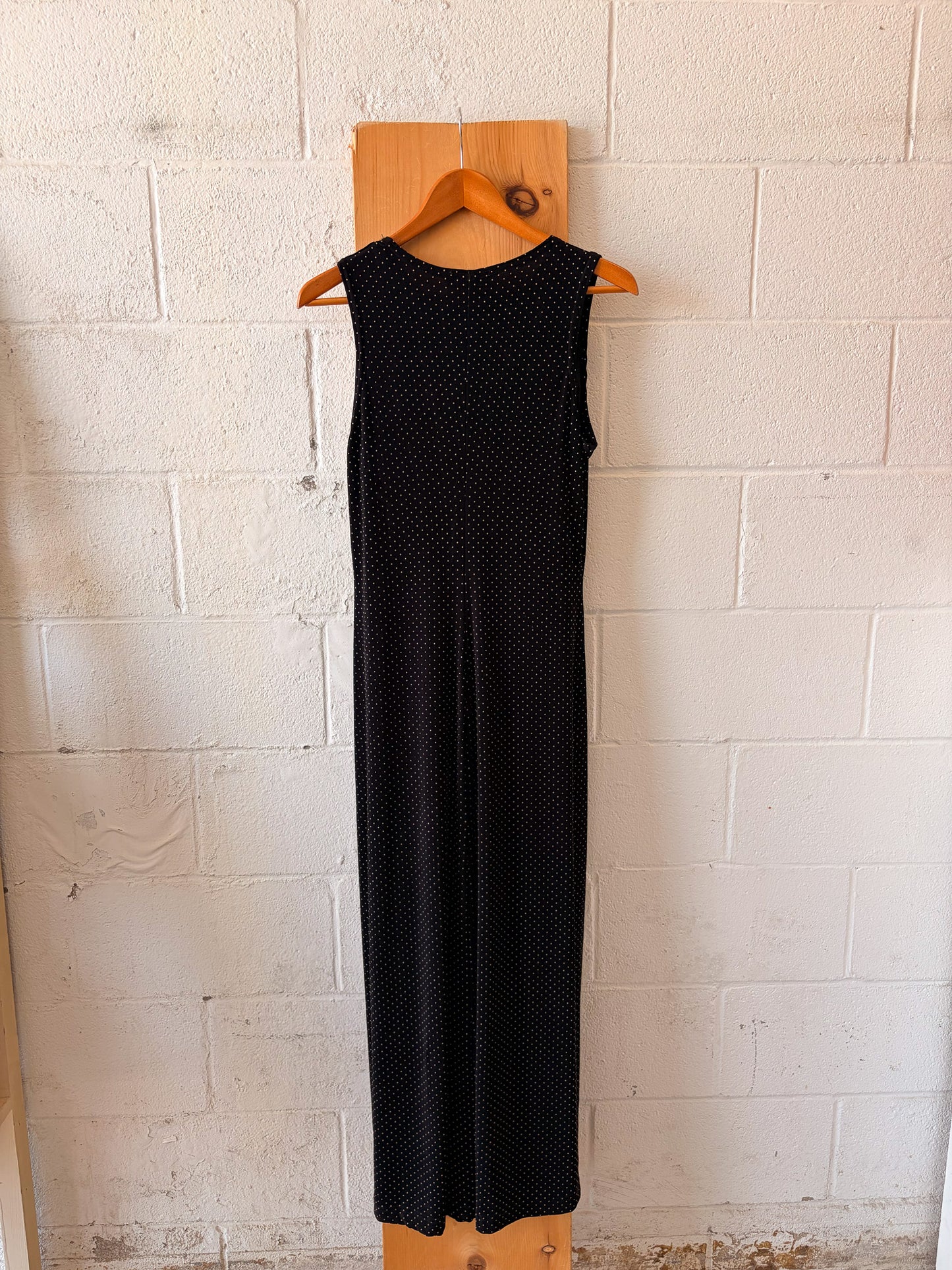 Vtg Textured Polka Dot Maxi Dress : 12