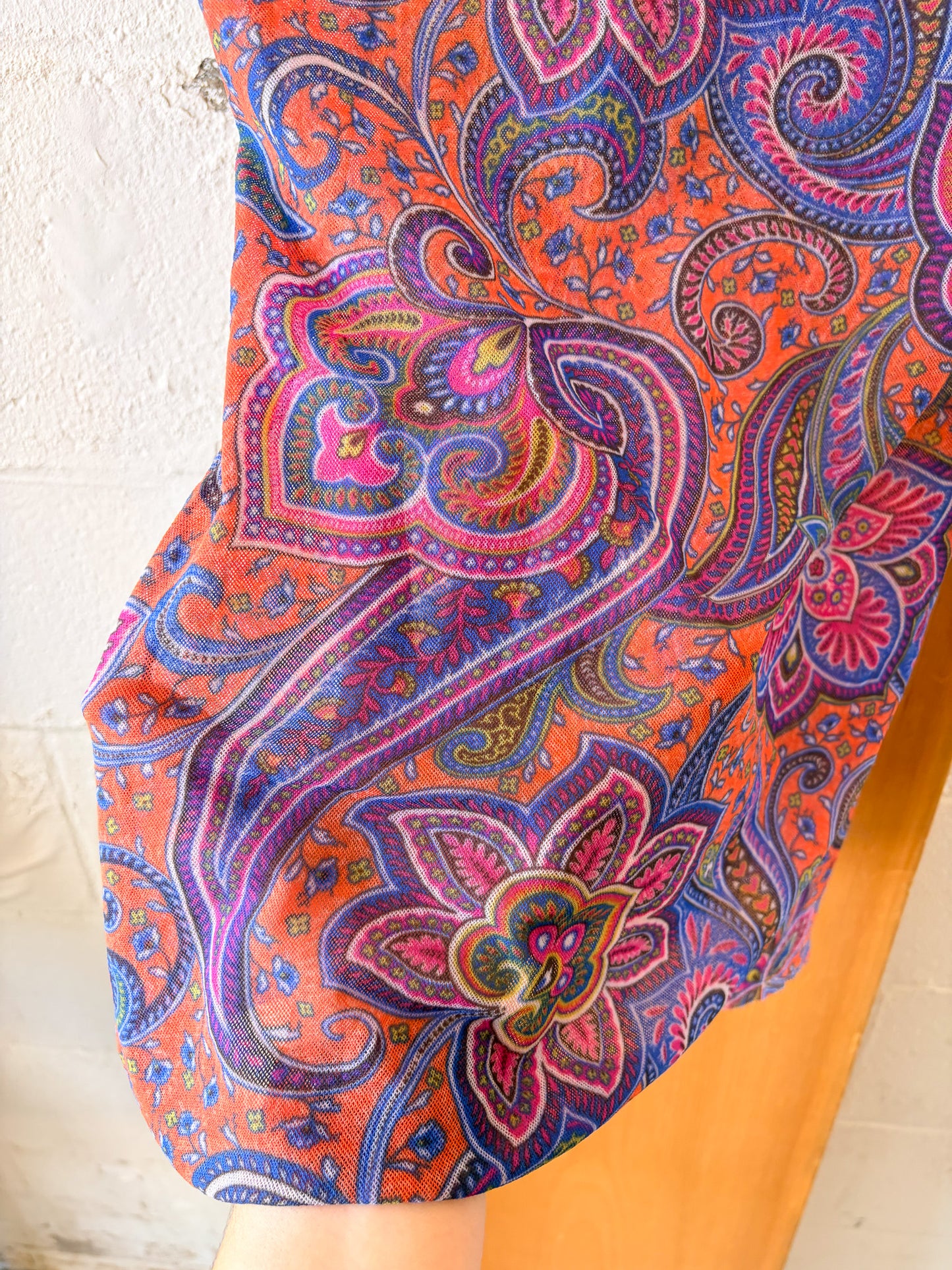 Colorful Micro Mesh Paisley Top : M